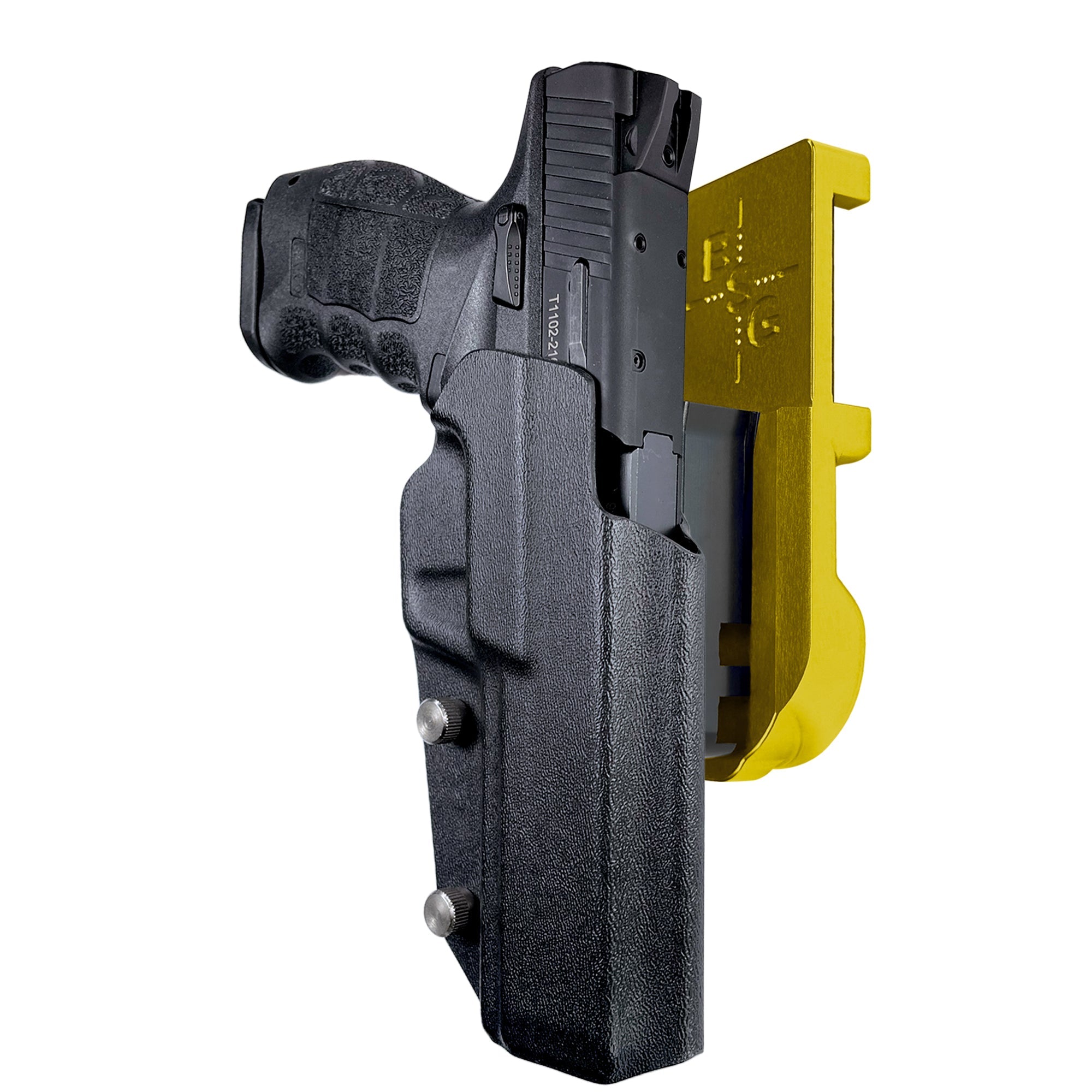 SAR9 Sport IPSC/USPA Quick Mount Holster with 24K Gold Belt Attachment, Black Holster Shell
