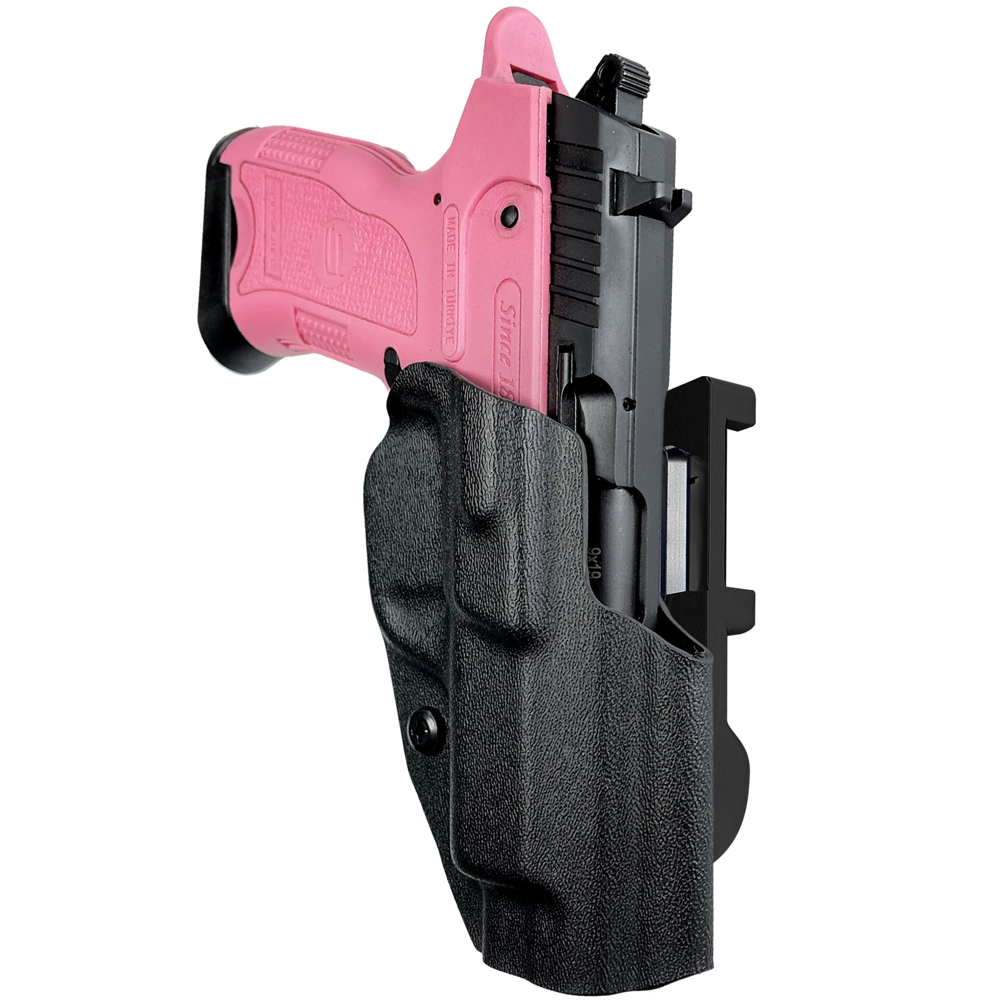 SAR B6 C IDPA Quick Mount Holster with Black Belt Attachment, Black Holster Shell