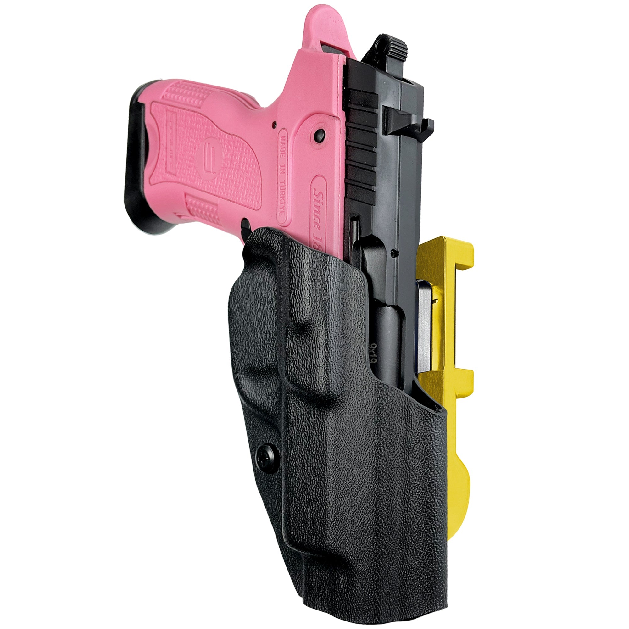 SAR B6 C IDPA Quick Mount Holster with 24K Gold Belt Attachment, Black Holster Shell