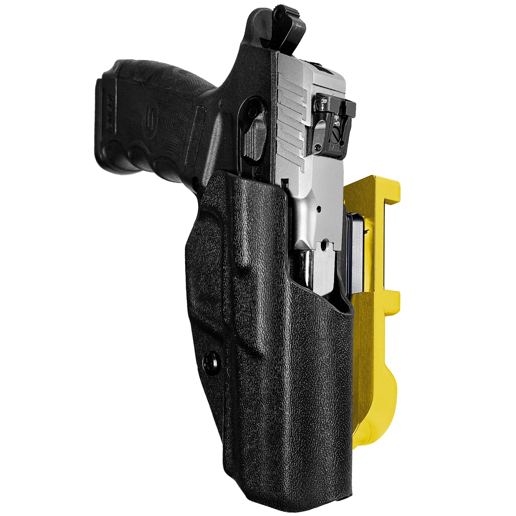 SAR CM9 Gen 2 IDPA Quick Mount Holster with 24K Gold Belt Attachment, Black Holster Shell