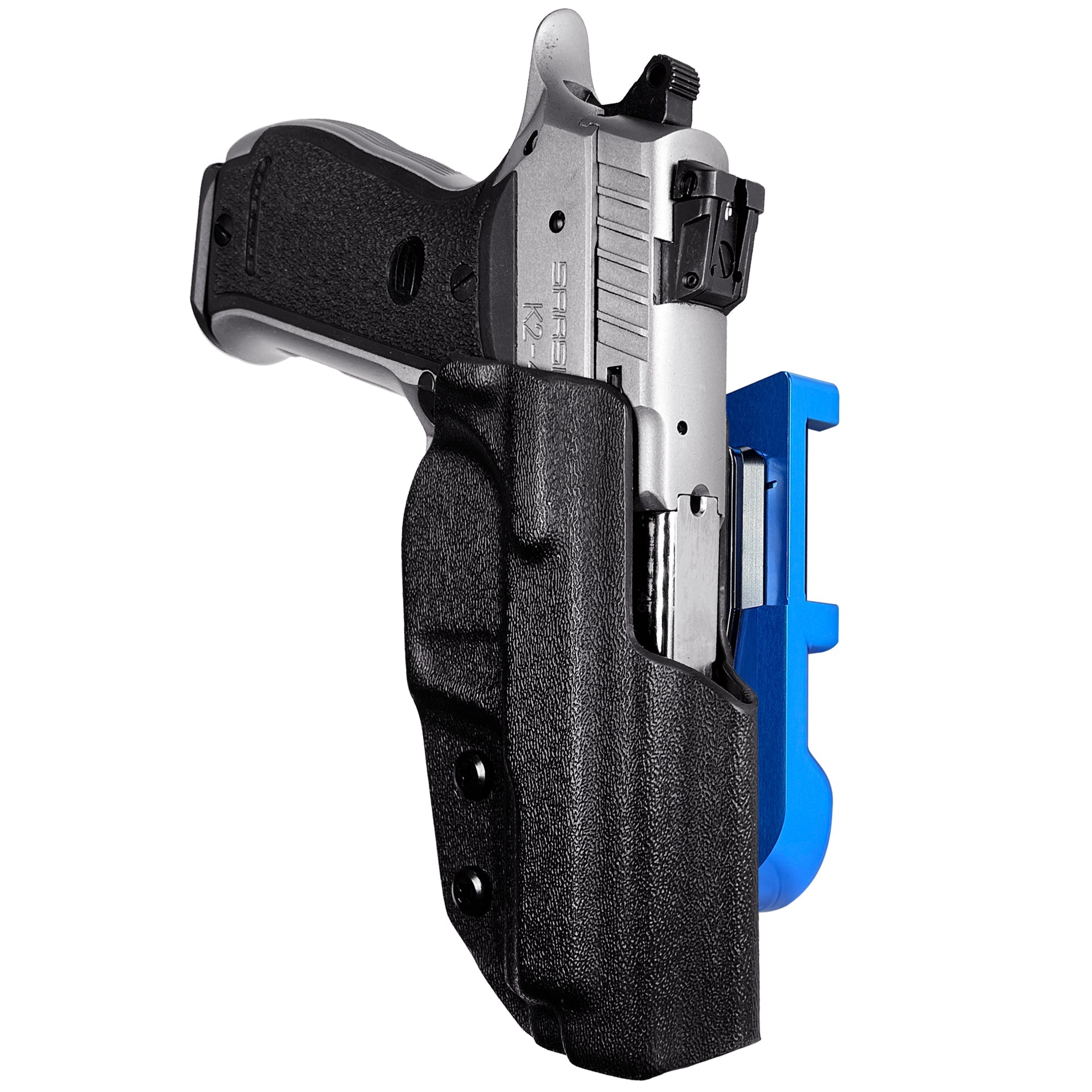 SAR K2-45 C IDPA Quick Mount Holster with Blue Belt Attachment, Black Holster Shell