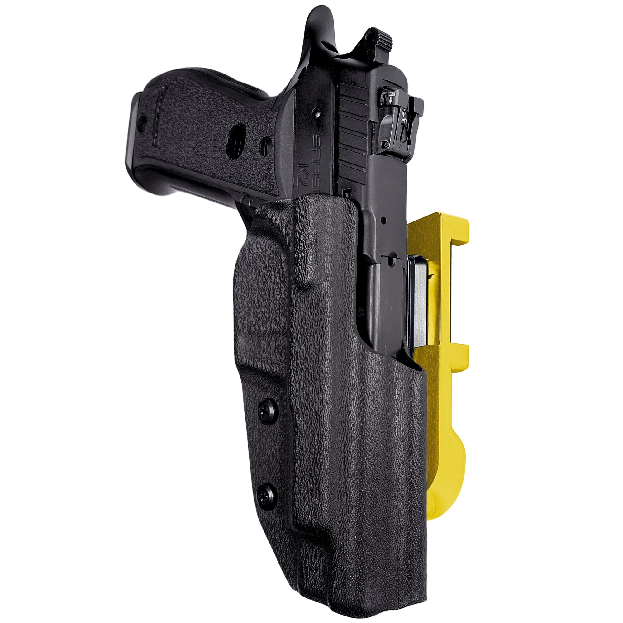 SAR K2 45 IDPA Quick Mount Holster with 24K Gold Belt Attachment, Black Holster Shell