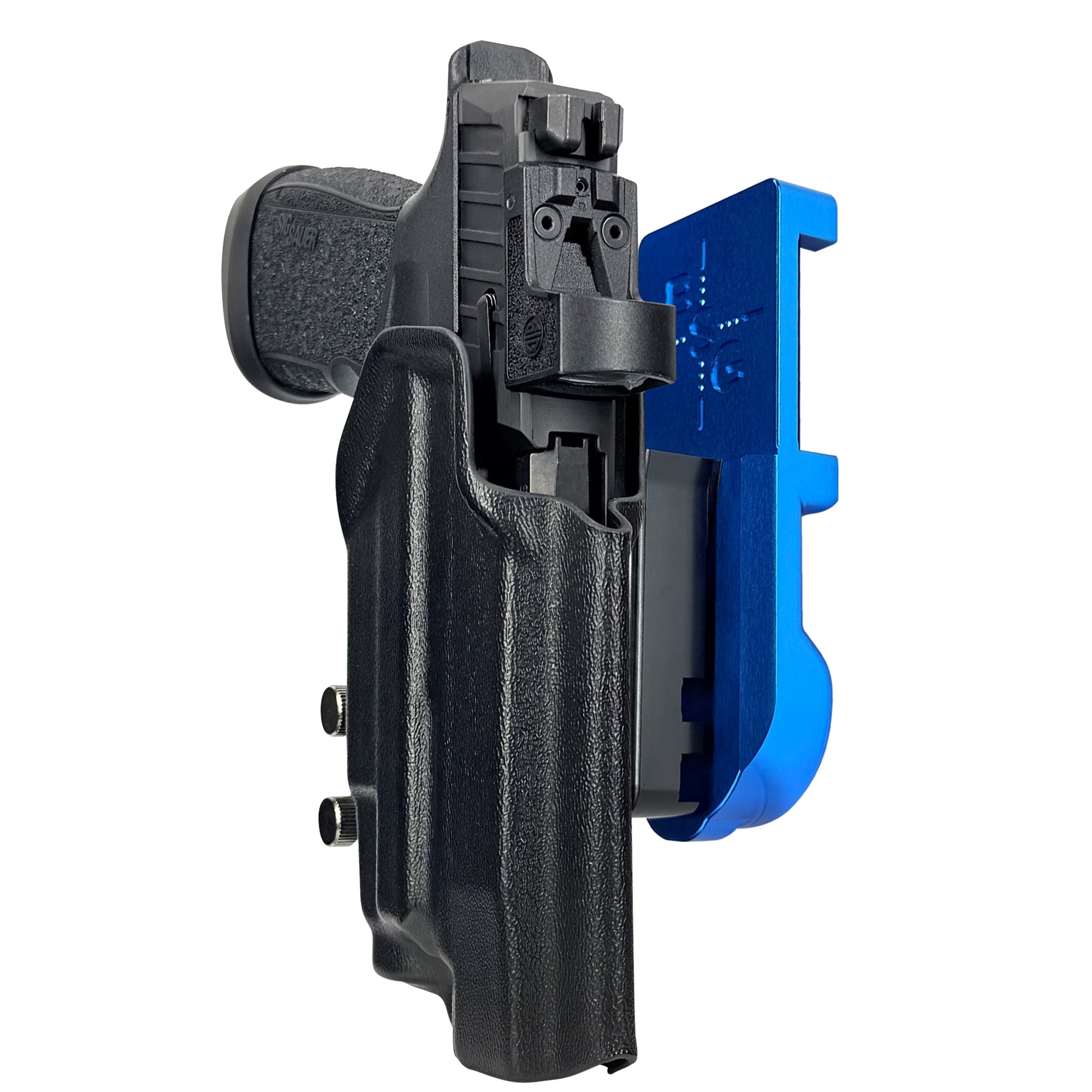 Sig P365 FUSE w/ TLR-7X IPSC/USPA Quick Mount Holster with Blue Belt Attachment, Black Holster Shell