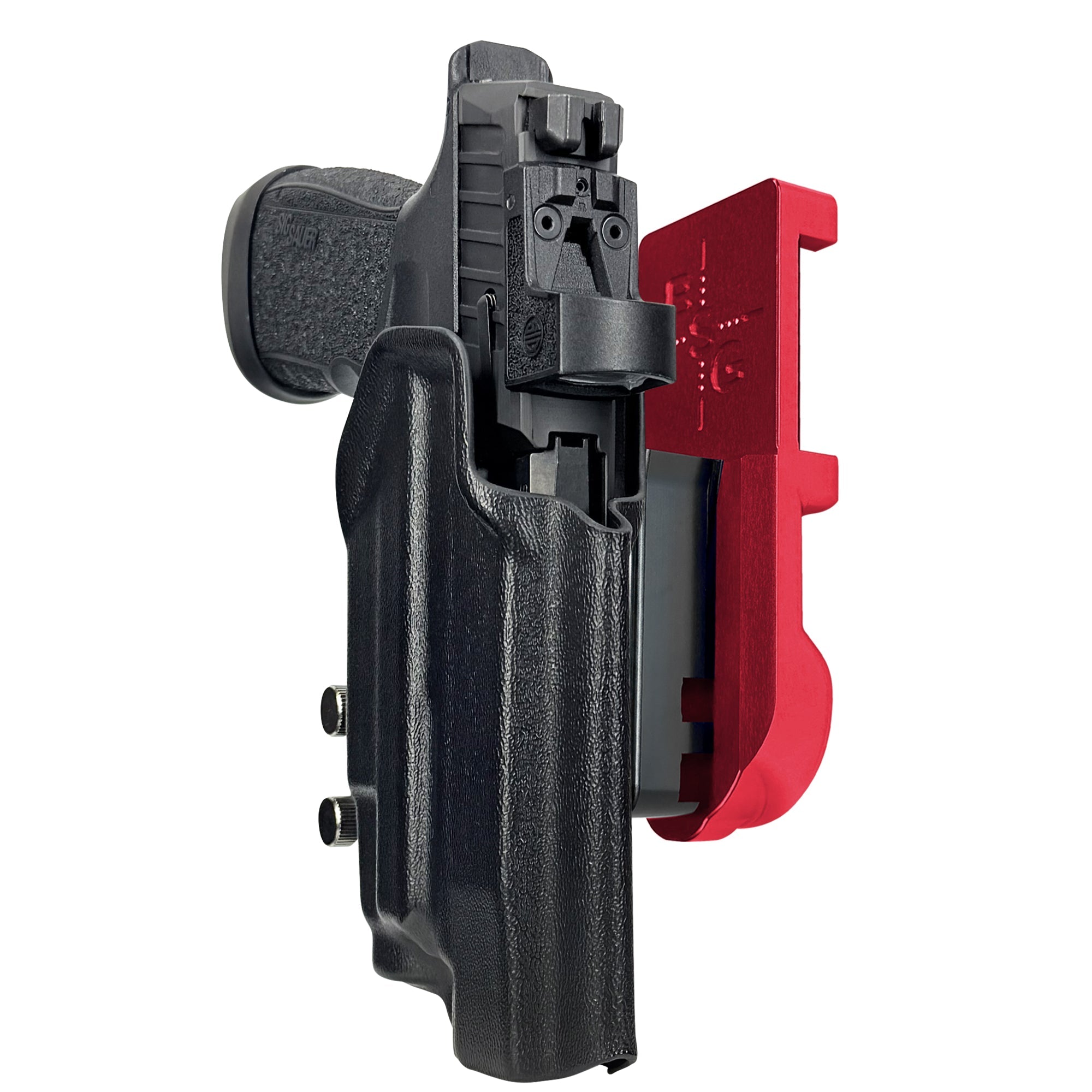 Sig P365 FUSE w/ TLR-7X IPSC/USPA Quick Mount Holster with Red Belt Attachment, Black Holster Shell