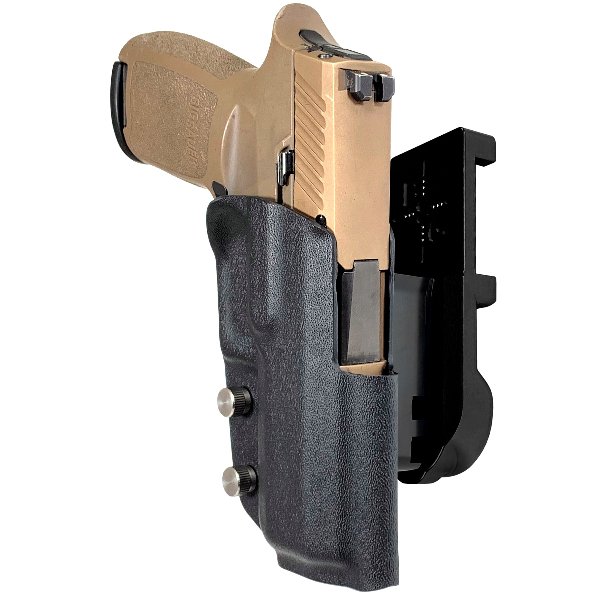 Sig Sauer P320 Compact IPSC/USPA Quick Mount Holster with Black Belt Attachment, Black Holster Shell