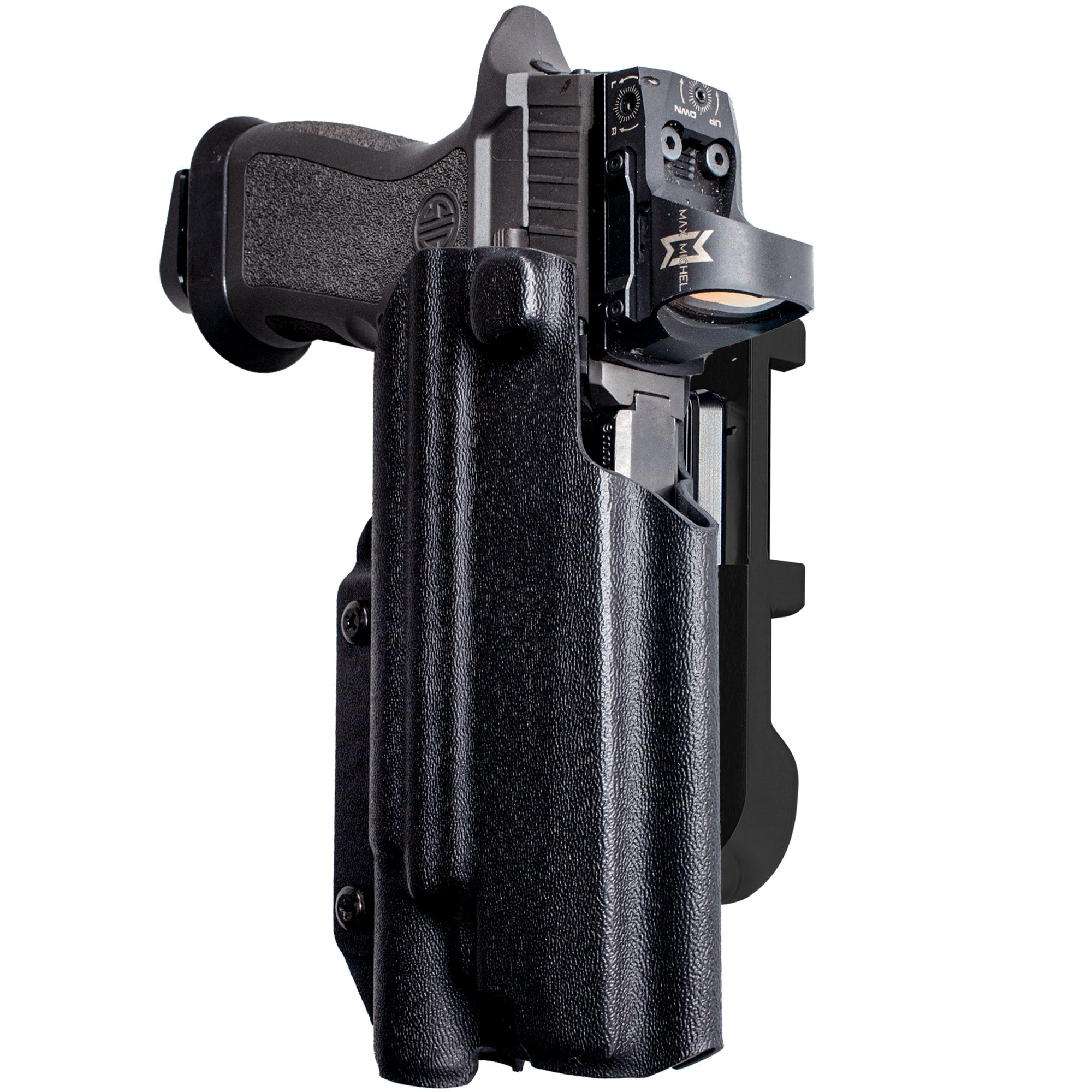 Sig P320 FS w X300U-A IDPA Quick Mount Holster with Black Belt Attachment, Black Holster Shell