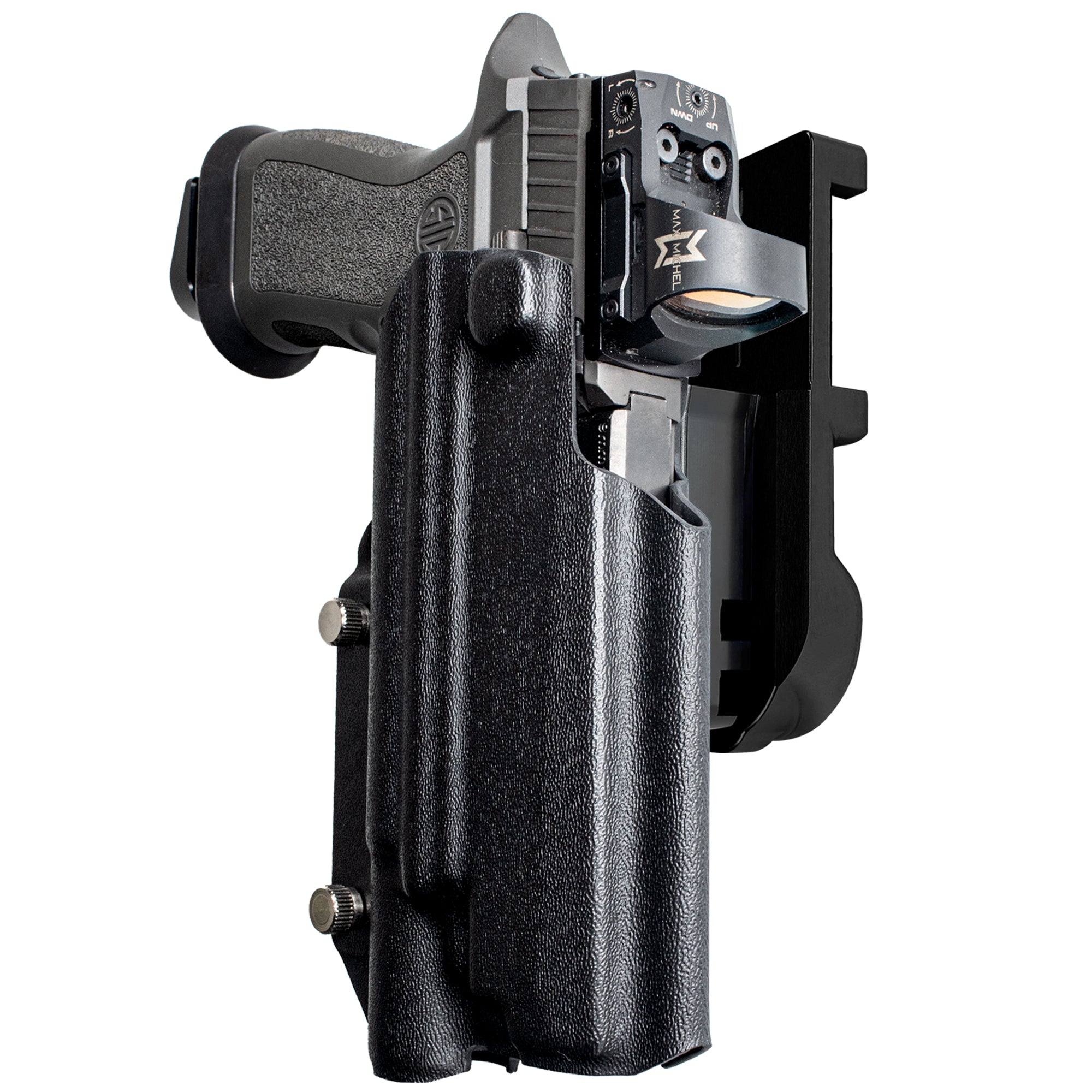 Sig P320 FS w X300U-A IPSC/USPA Quick Mount Holster with Black Belt Attachment, Black Holster Shell