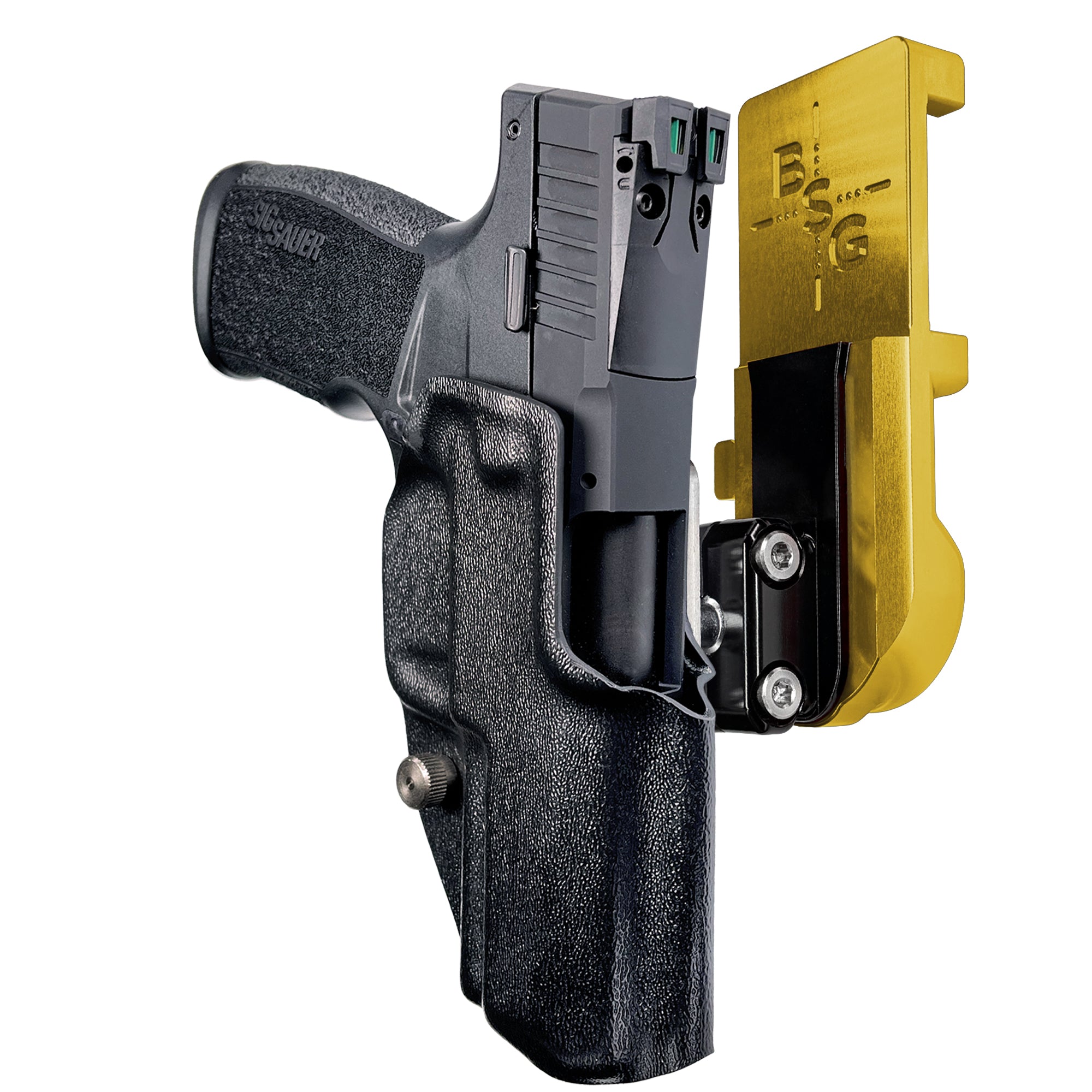 Sig Sauer P322 IPSC/USPA Quick Mount Ball Joint Holster with 24K Gold Belt Attachment, Black Holster Shell
