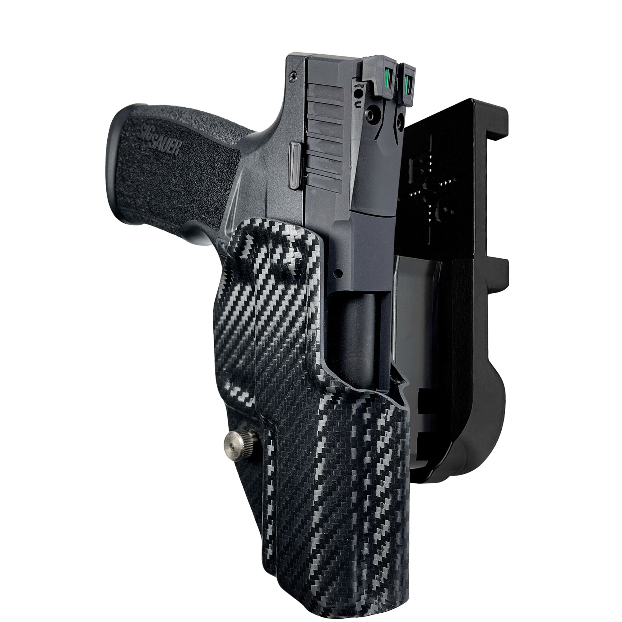 Sig Sauer P322 IPSC/USPA Quick Mount Holster with Black Belt Attachment, Carbon Fiber Holster Shell