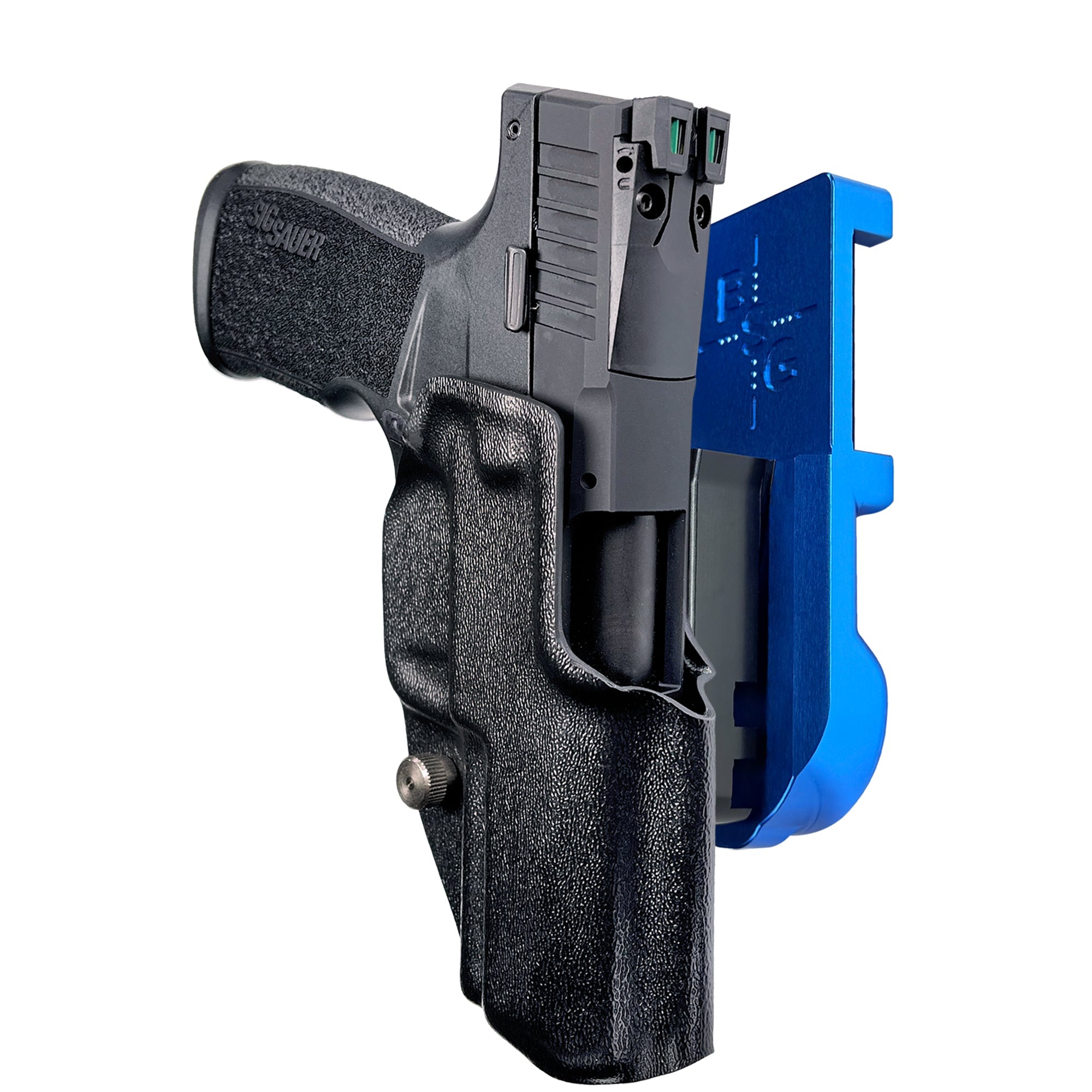 Sig Sauer P322 IPSC/USPA Quick Mount Holster with Blue Belt Attachment, Black Holster Shell