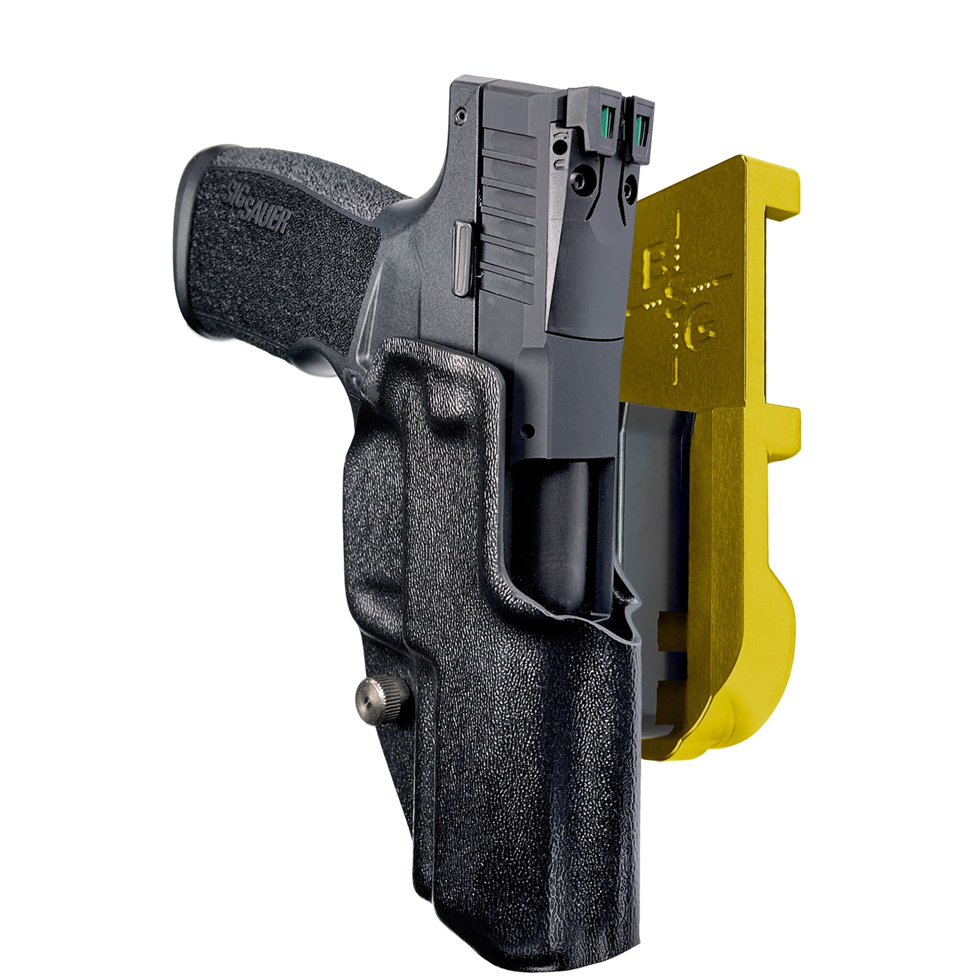 Sig Sauer P322 IPSC/USPA Quick Mount Holster with 24K Gold Belt Attachment, Black Holster Shell