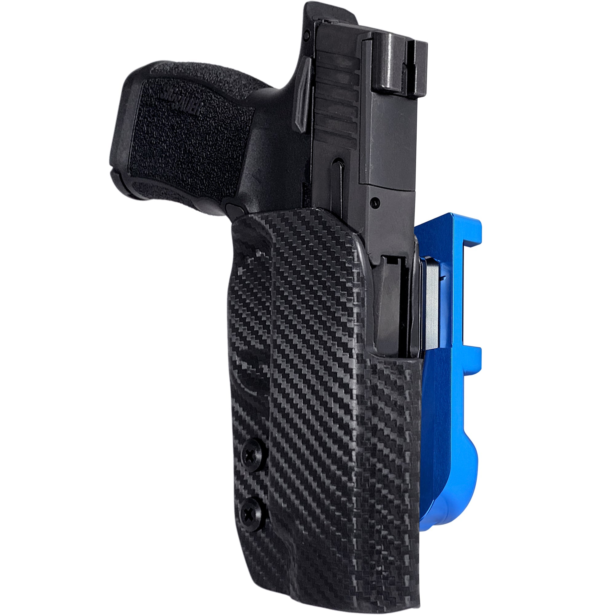 Sig Sauer P365 XL IDPA Quick Mount Holster with Blue Belt Attachment, Carbon Fiber Holster Shell