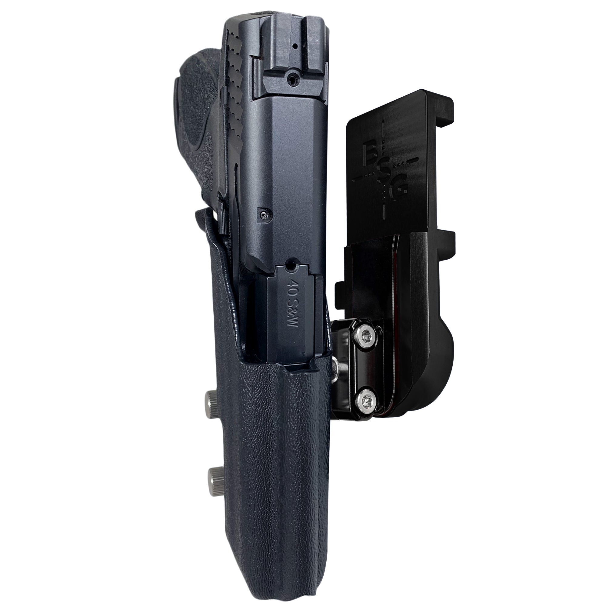 S&W M&P 4.25'' IPSC/USPA Quick Mount Ball Joint Holster with Black Belt Attachment, Black Holster Shell