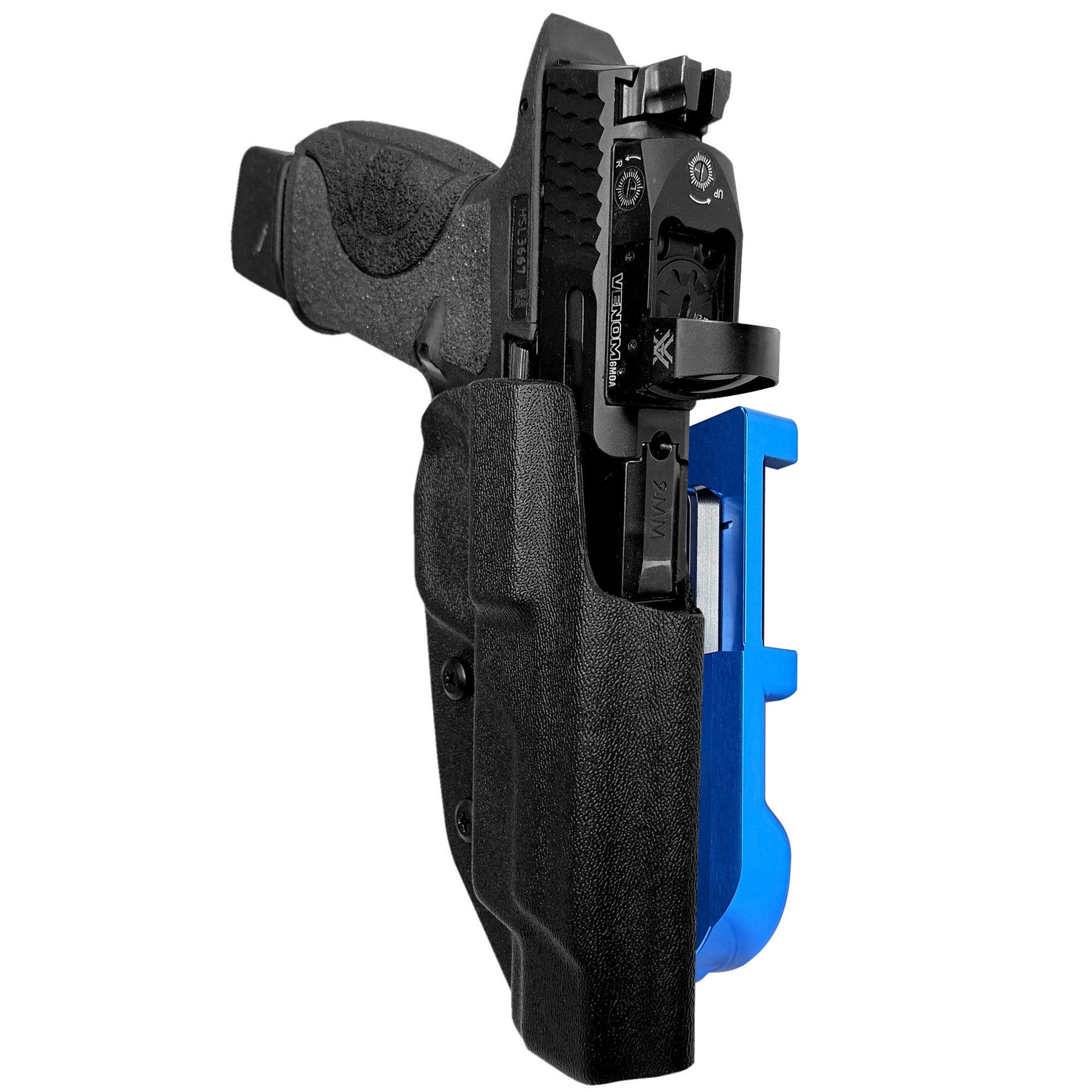 S&W M&P 5'' Align Tactical IDPA Quick Mount Holster with Blue Belt Attachment, Black Holster Shell