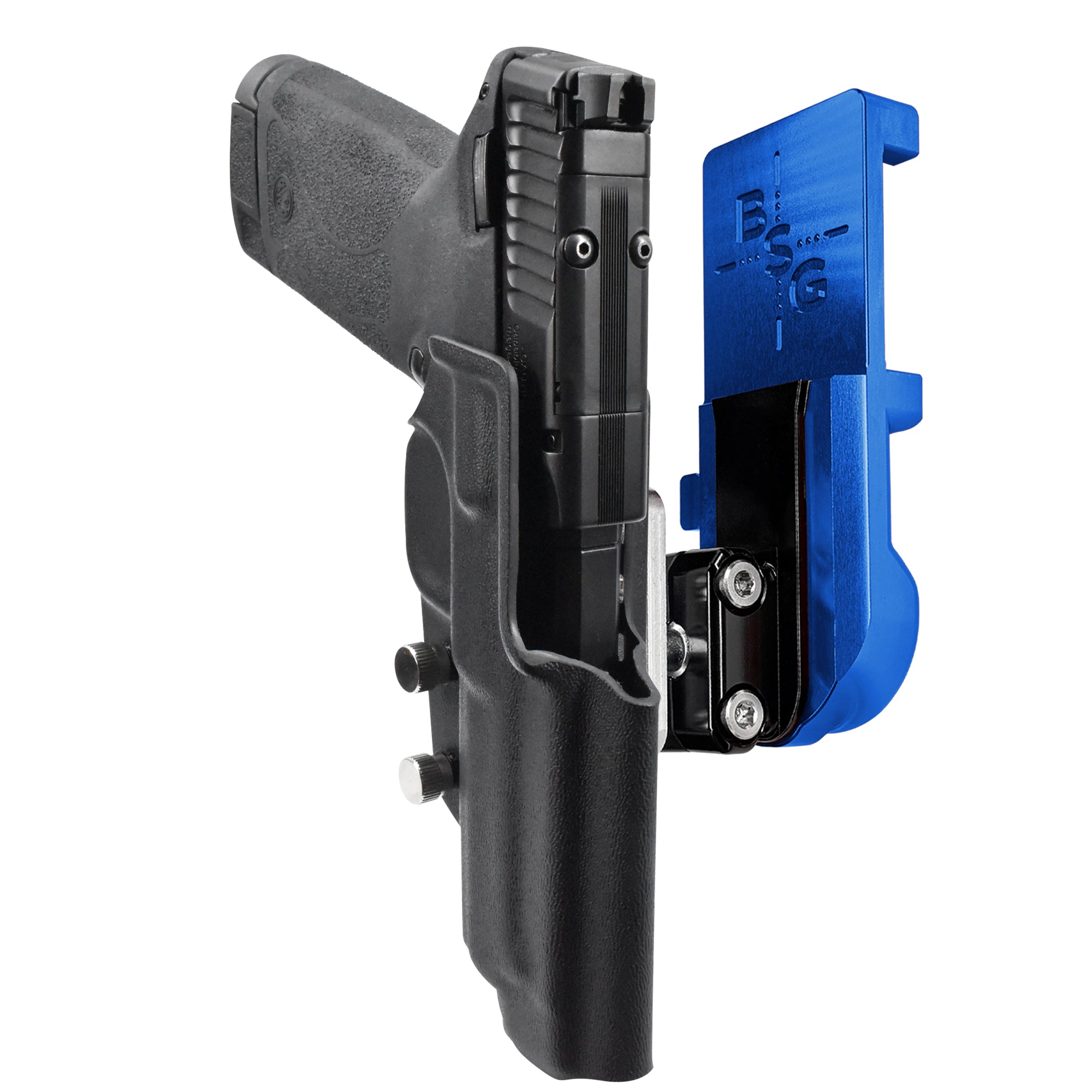 S&W M&P22 Magnum IPSC/USPA Quick Mount Ball Joint Holster with Blue Belt Attachment, Black Holster Shell
