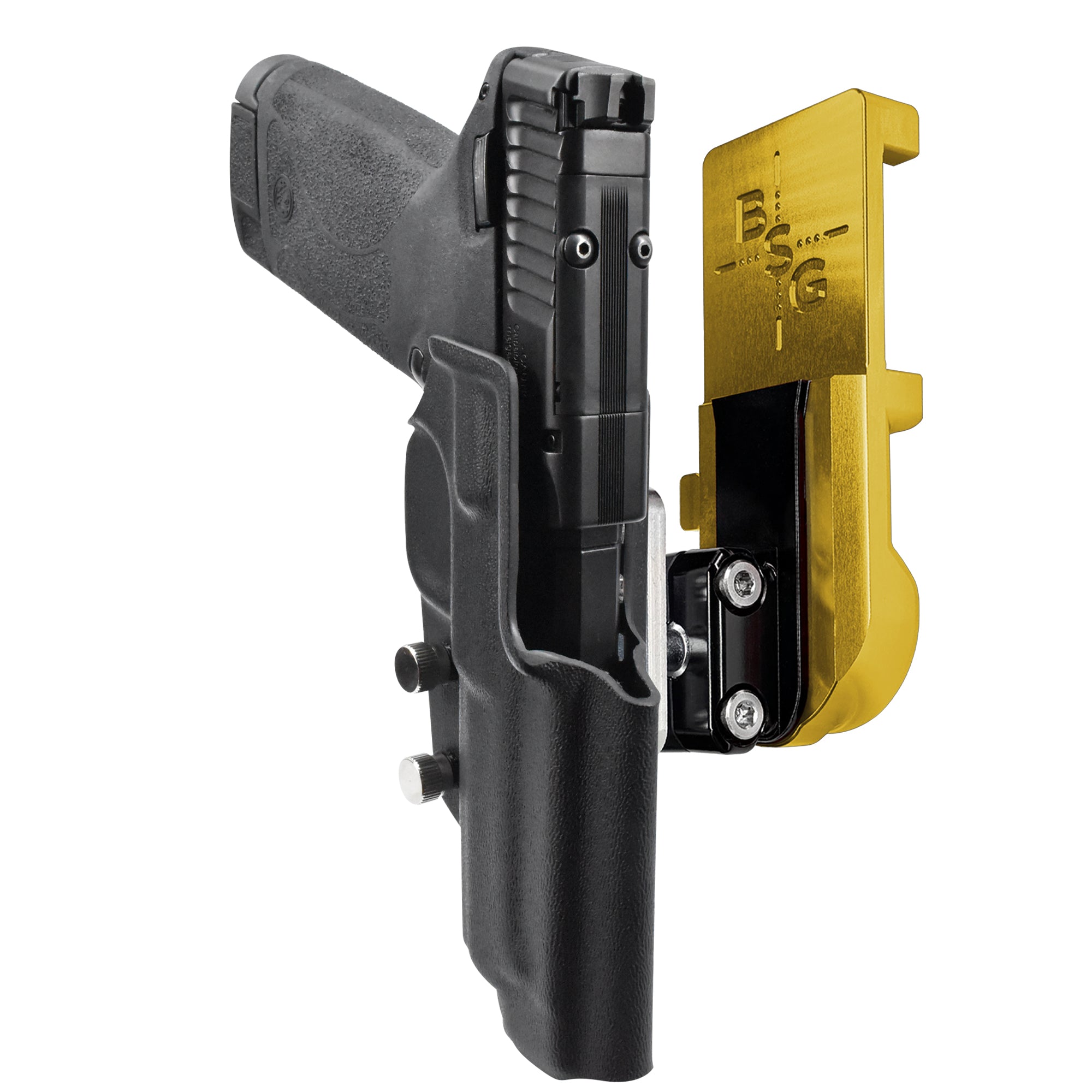 S&W M&P22 Magnum IPSC/USPA Quick Mount Ball Joint Holster with 24K Gold Belt Attachment, Black Holster Shell