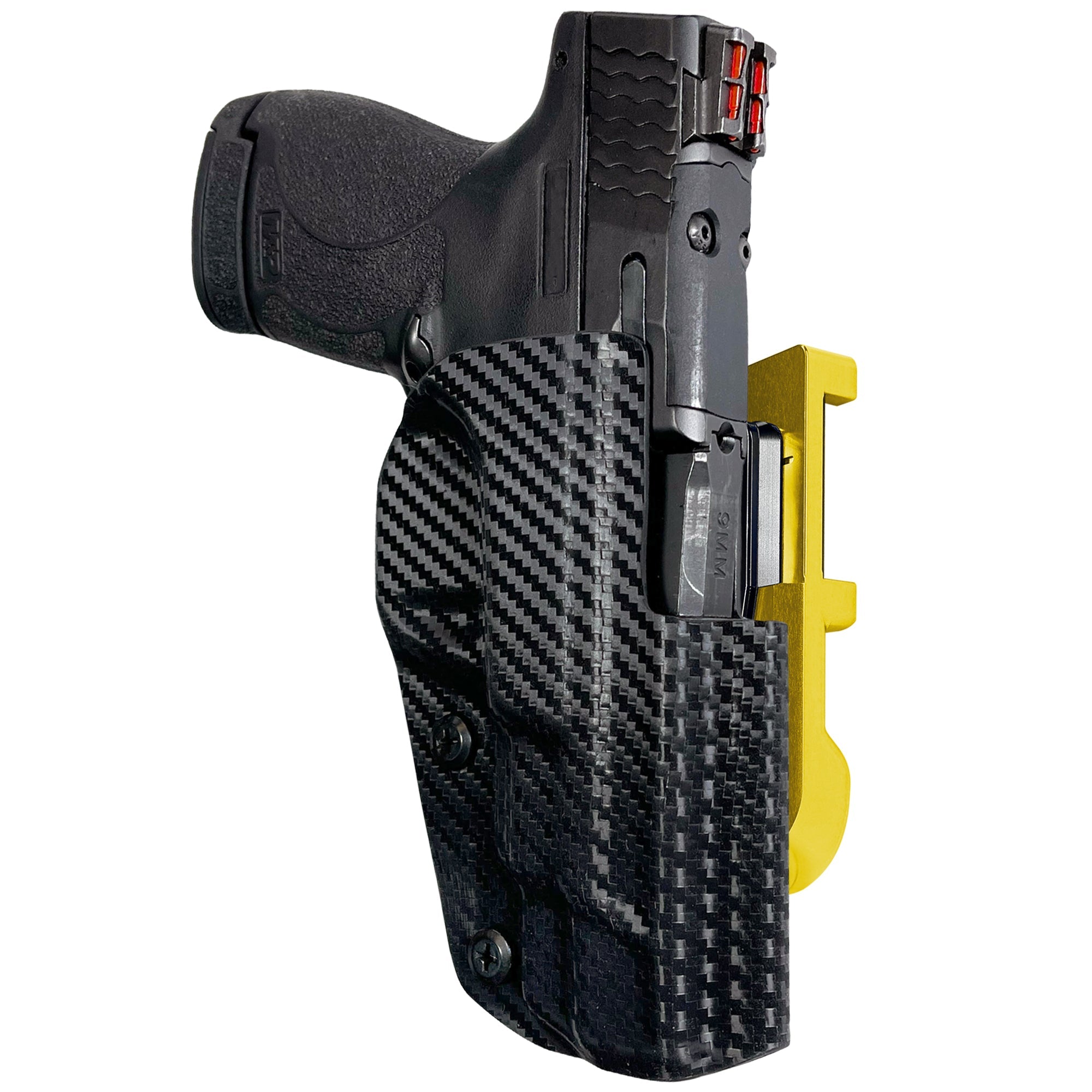 BLANK IDPA Quick Mount Holster with 24K Gold Belt Attachment, Carbon Fiber Holster Shell