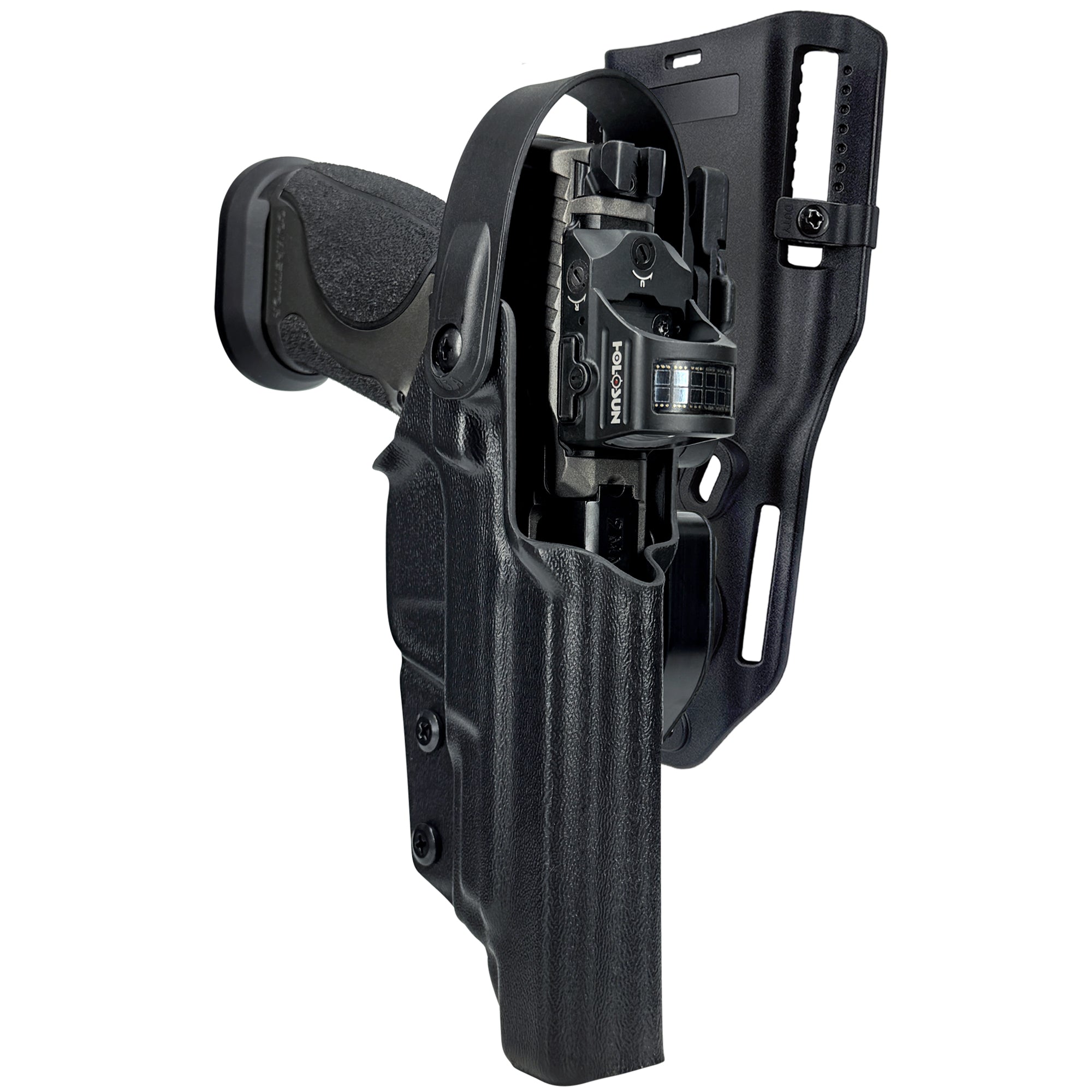 Level II Duty Drop and Offset Holster for S&W MP9 Competitor in Black