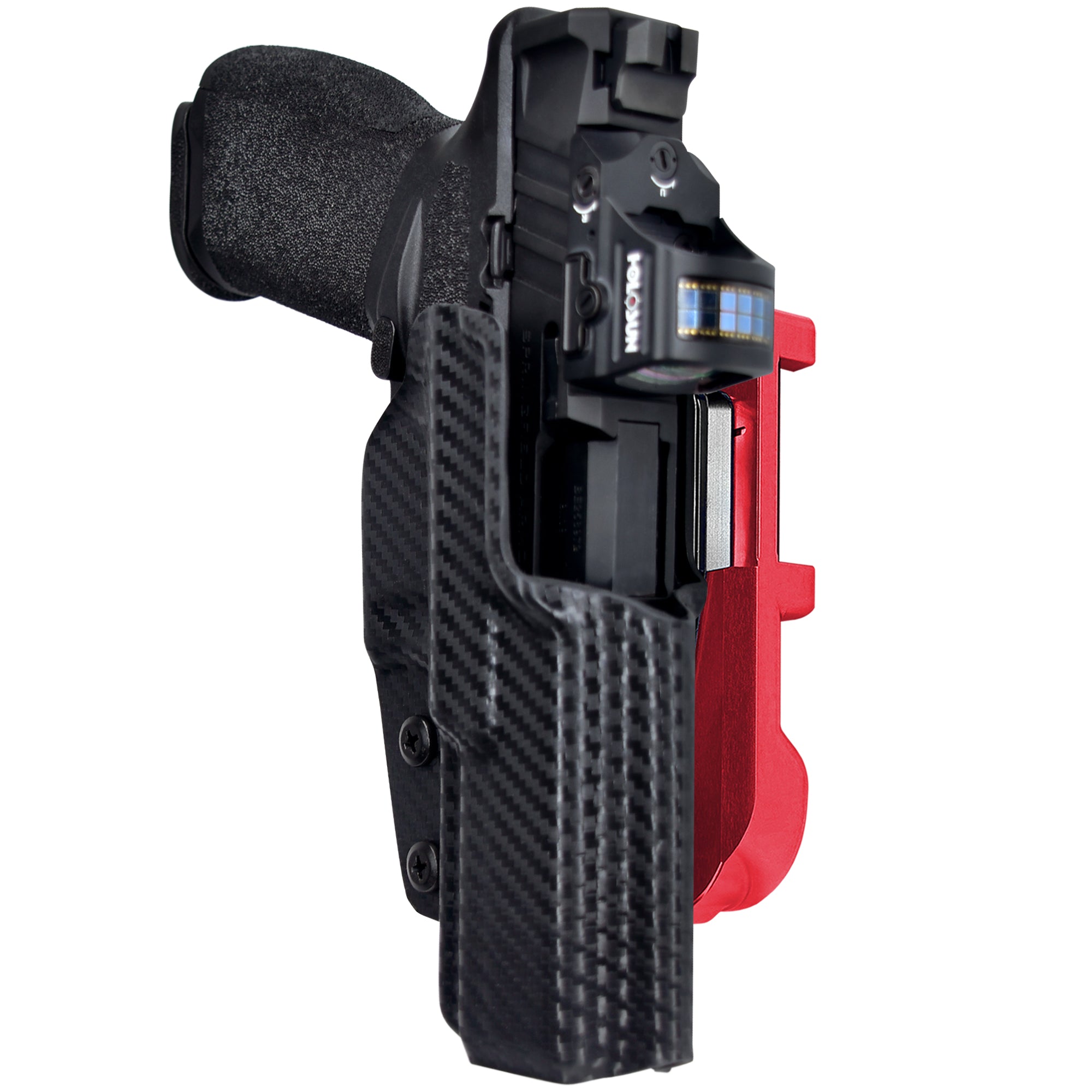 Springfield Echelon IDPA Quick Mount Holster with Red Belt Attachment, Carbon Fiber Holster Shell