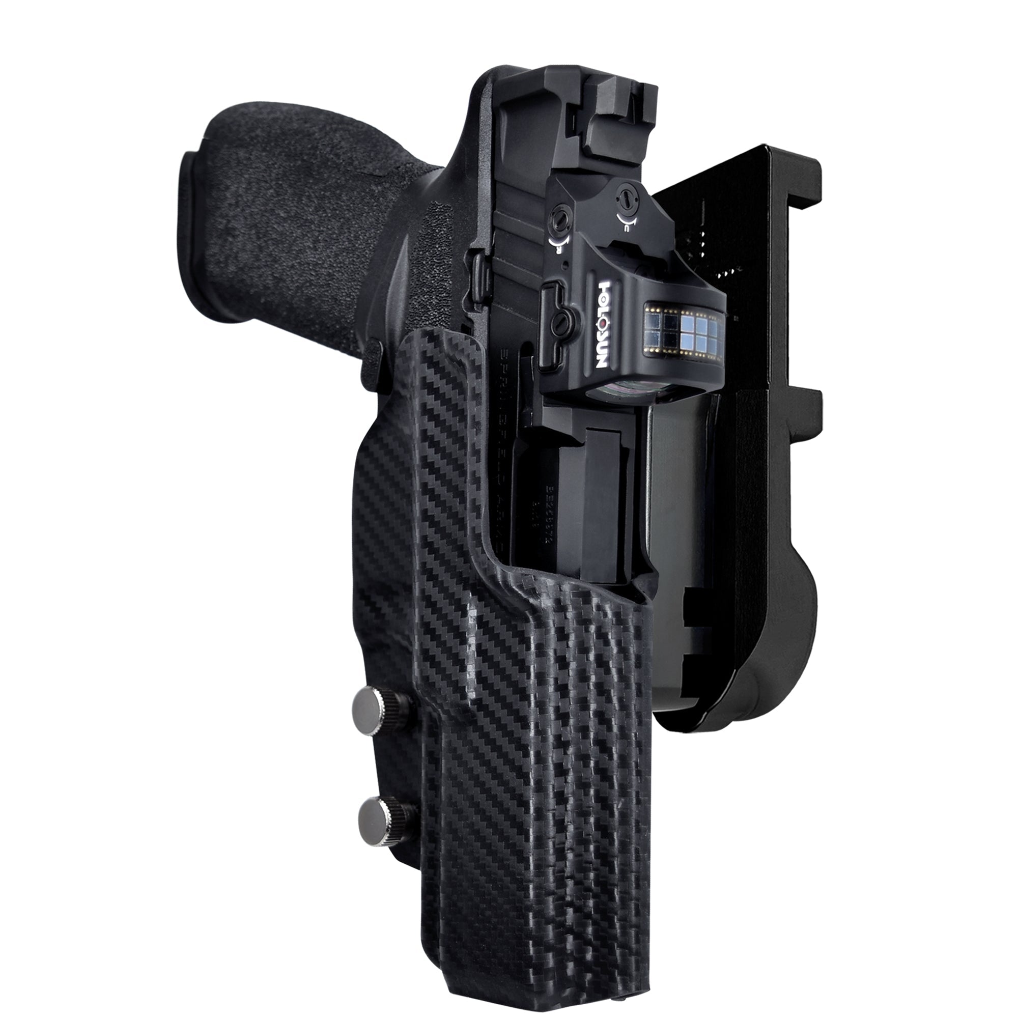 Springfield Echelon IPSC/USPA Quick Mount Holster with Black Belt Attachment, Carbon Fiber Holster Shell