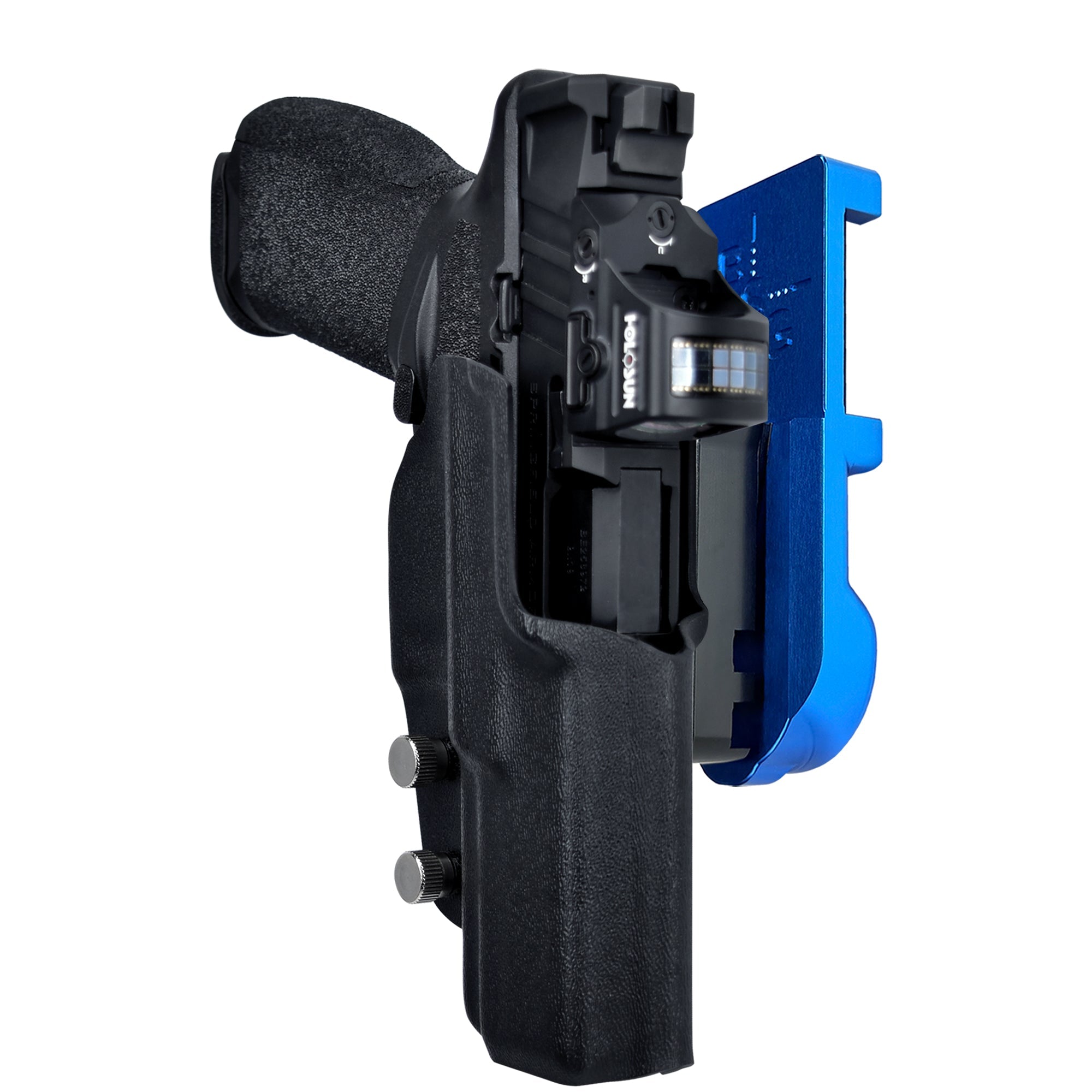 Springfield Echelon IPSC/USPA Quick Mount Holster with Blue Belt Attachment, Black Holster Shell