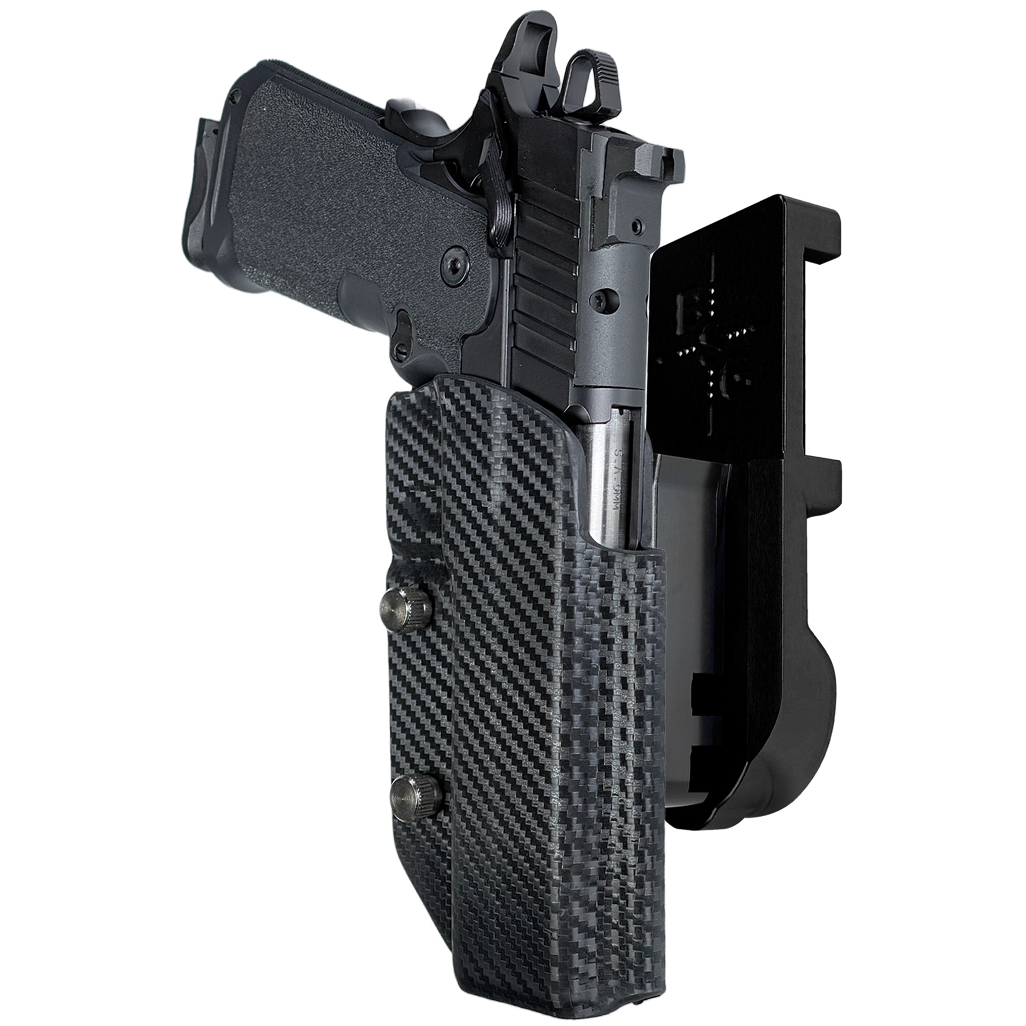 Springfield Prodigy 5'' IPSC/USPA Quick Mount Holster with Black Belt Attachment, Carbon Fiber Holster Shell