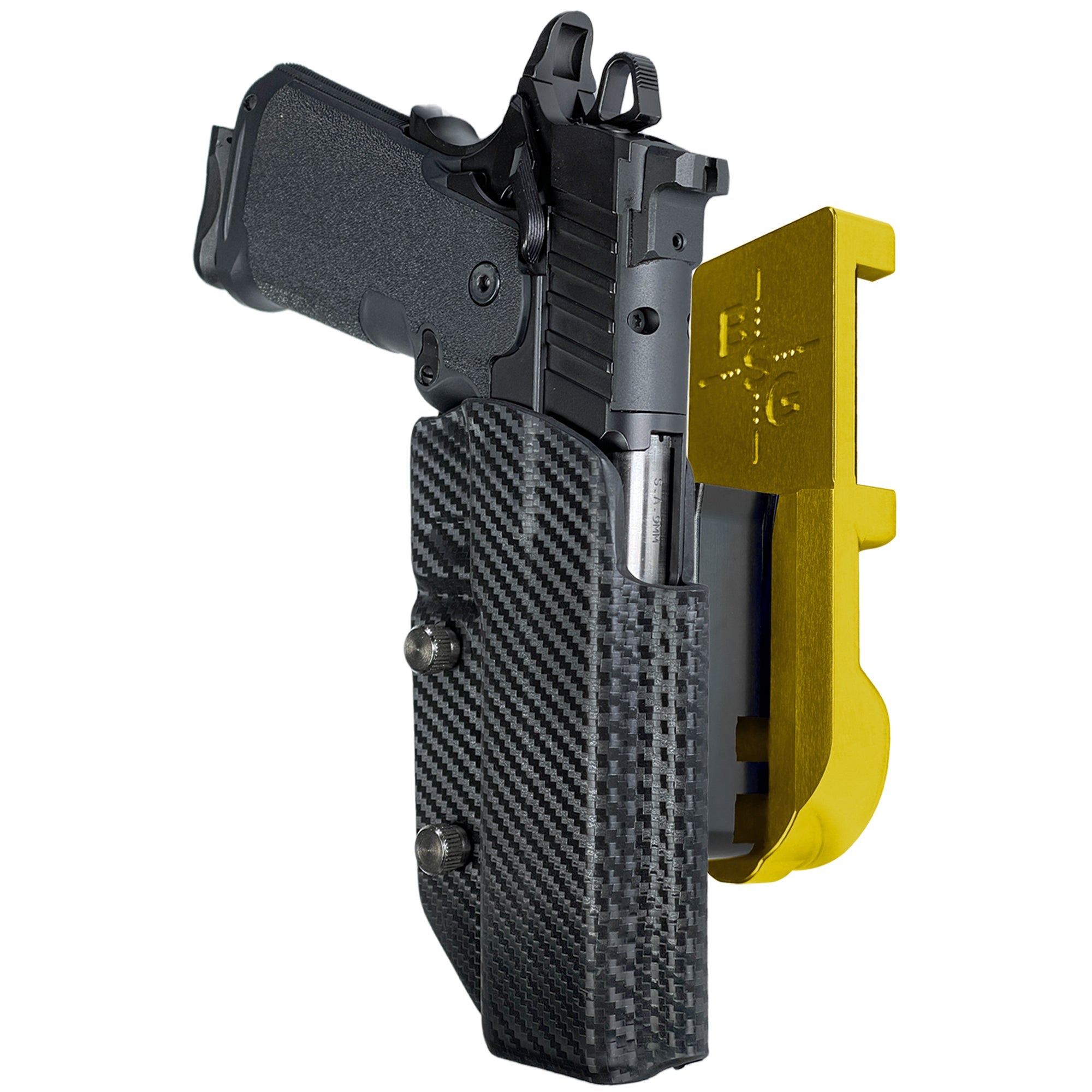 Springfield Prodigy 5'' IPSC/USPA Quick Mount Holster with 24K Gold Belt Attachment, Carbon Fiber Holster Shell