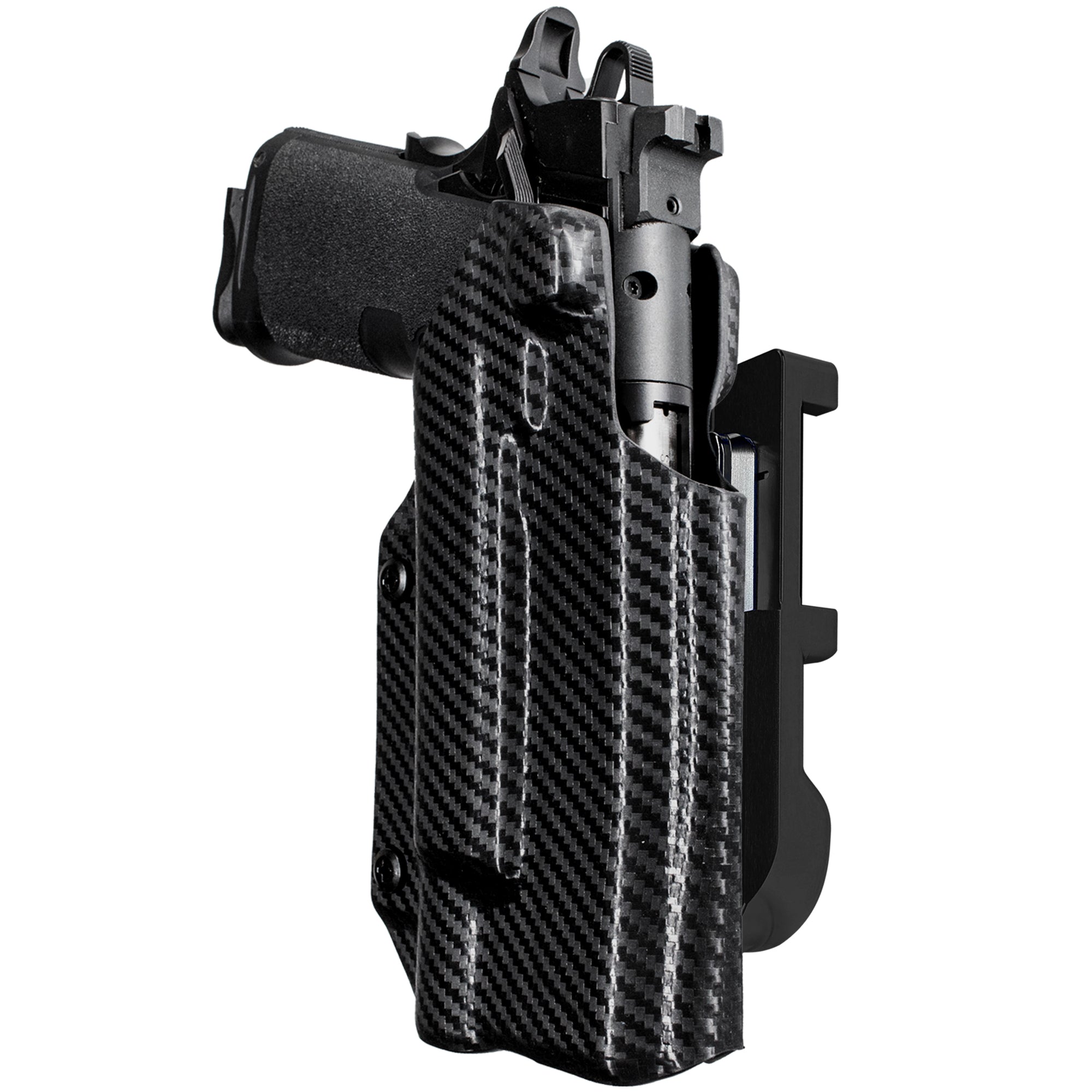 Springfield Prodigy 5 X300UA IDPA Quick Mount Holster with Black Belt Attachment, Carbon Fiber Holster Shell