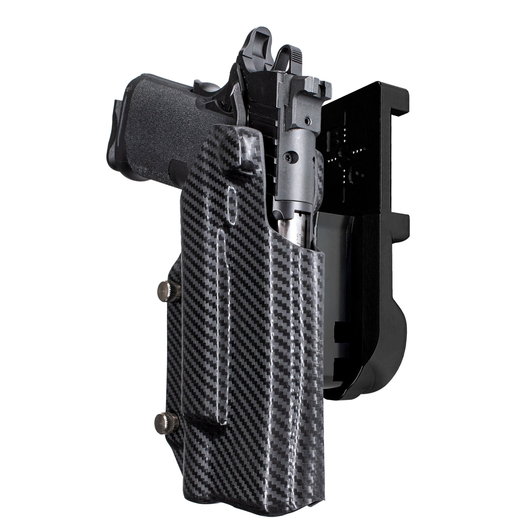 Springfield Prodigy 5 X300UA IPSC/USPA Quick Mount Holster with Black Belt Attachment, Carbon Fiber Holster Shell