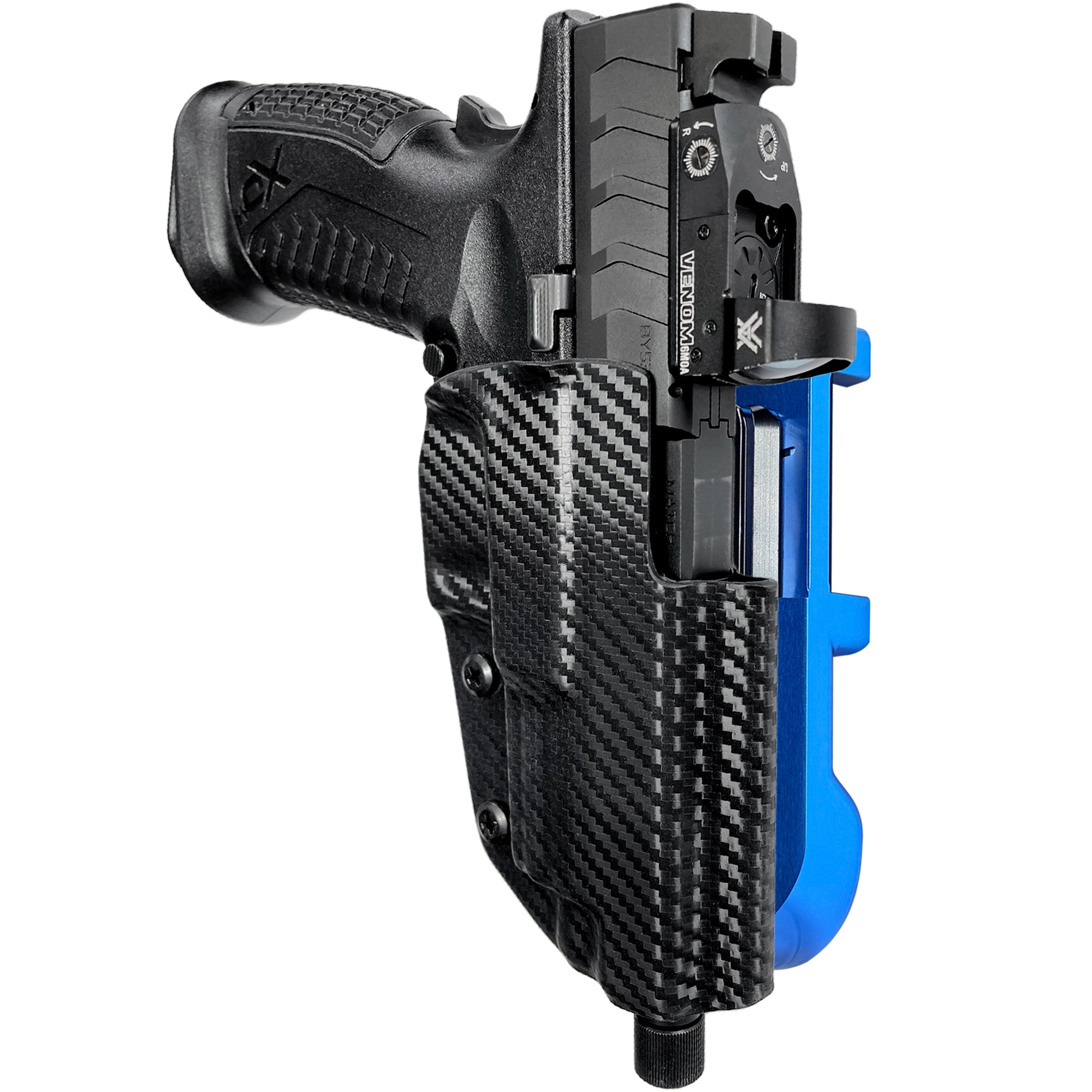 Springfield XD-M Elite 4.5'' IDPA Quick Mount Holster with Blue Belt Attachment, Carbon Fiber Holster Shell