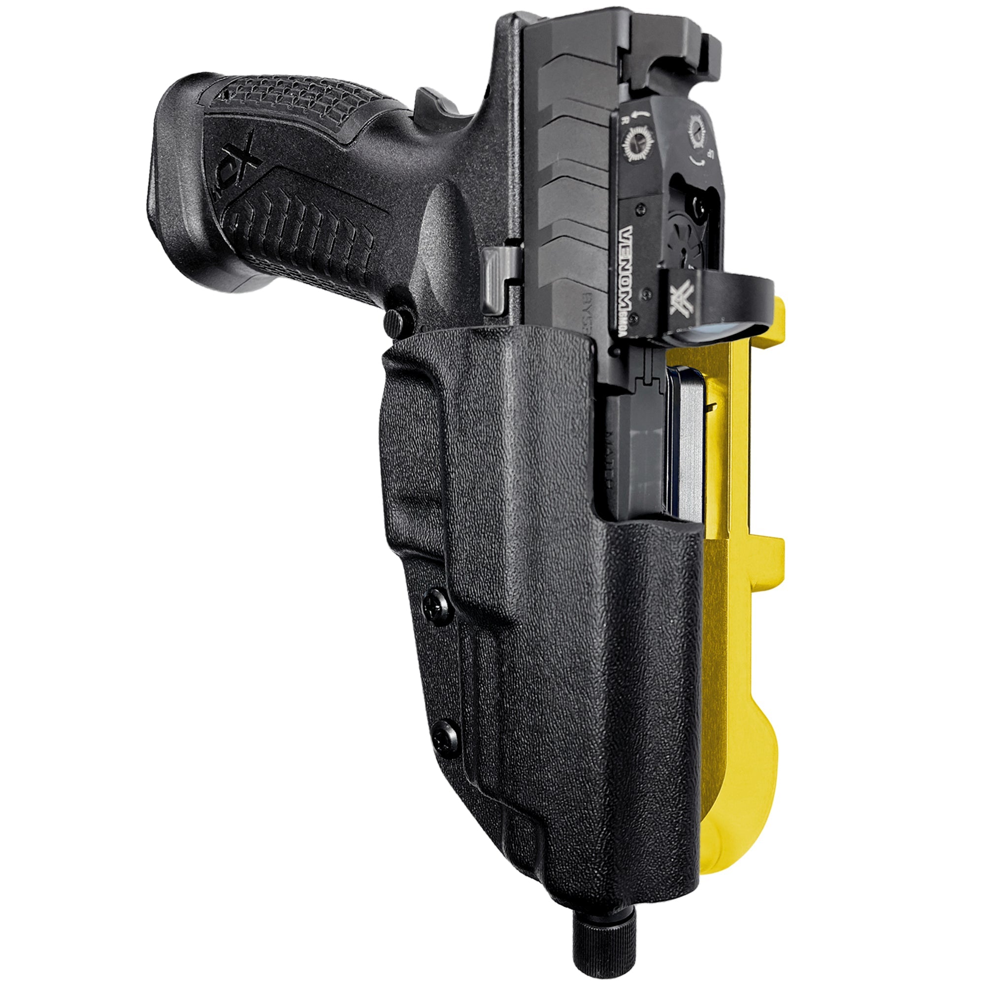 Springfield XD-M Elite 4.5'' IDPA Quick Mount Holster with 24K Gold Belt Attachment, Black Holster Shell