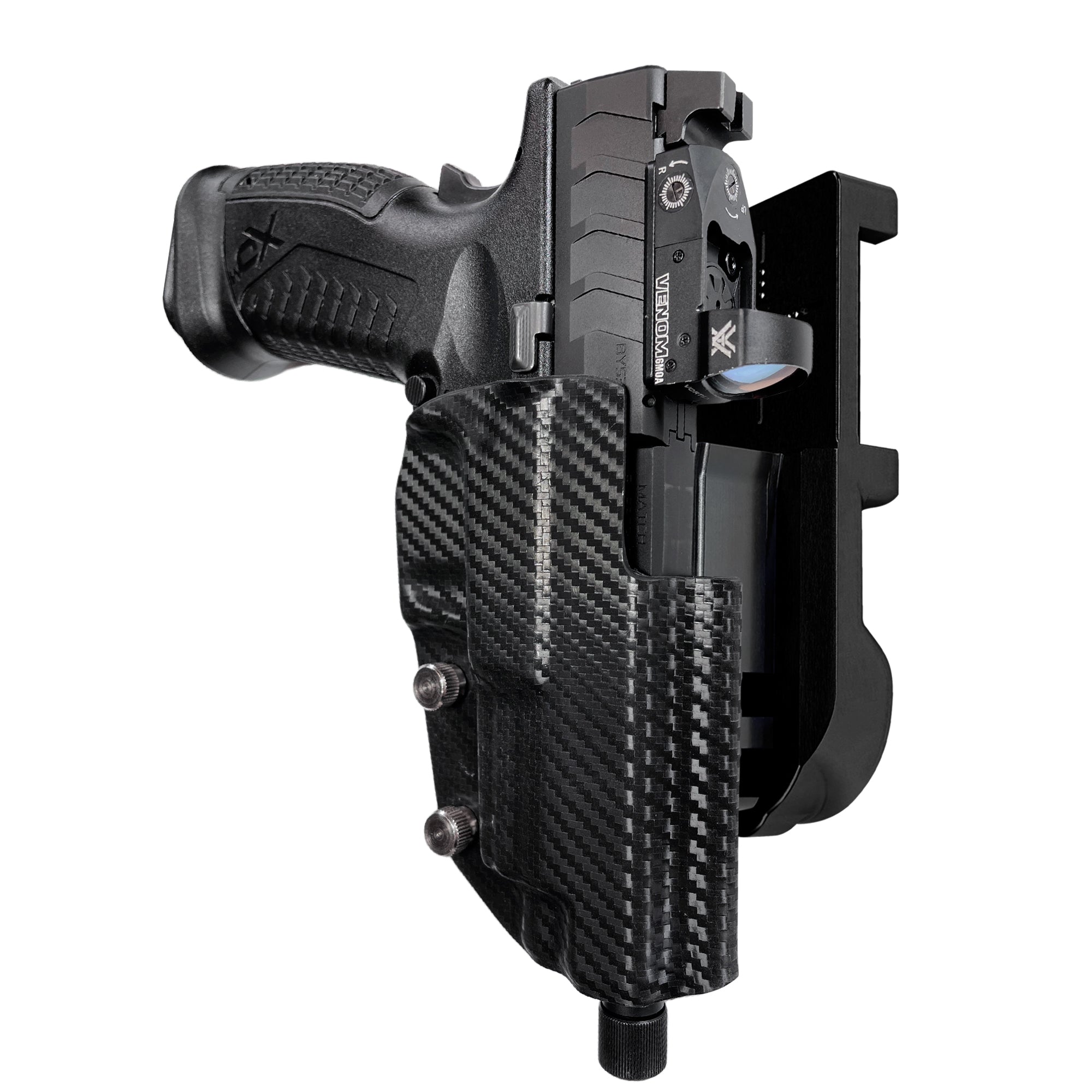 Springfield XD-M Elite 4.5'' IPSC/USPA Quick Mount Holster with Black Belt Attachment, Carbon Fiber Holster Shell