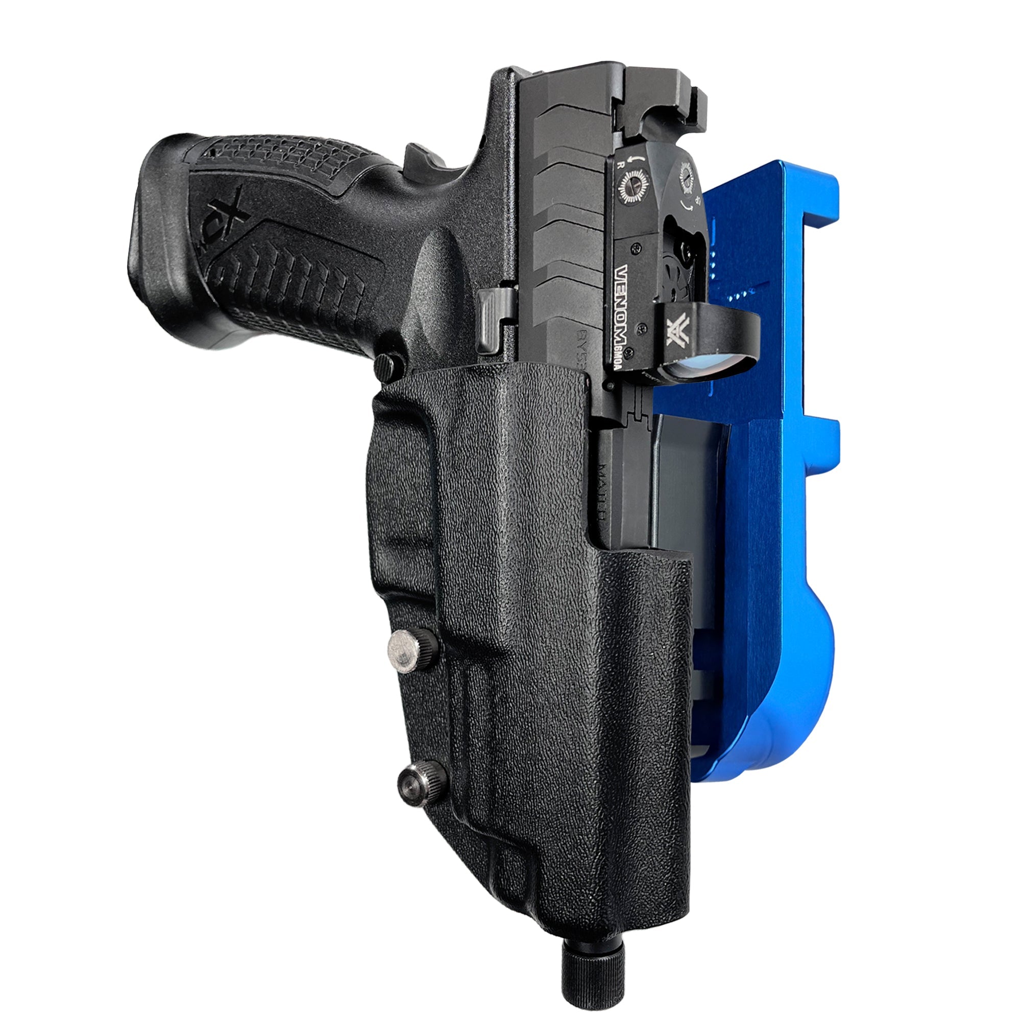 Springfield XD-M Elite 4.5'' IPSC/USPA Quick Mount Holster with Blue Belt Attachment, Black Holster Shell