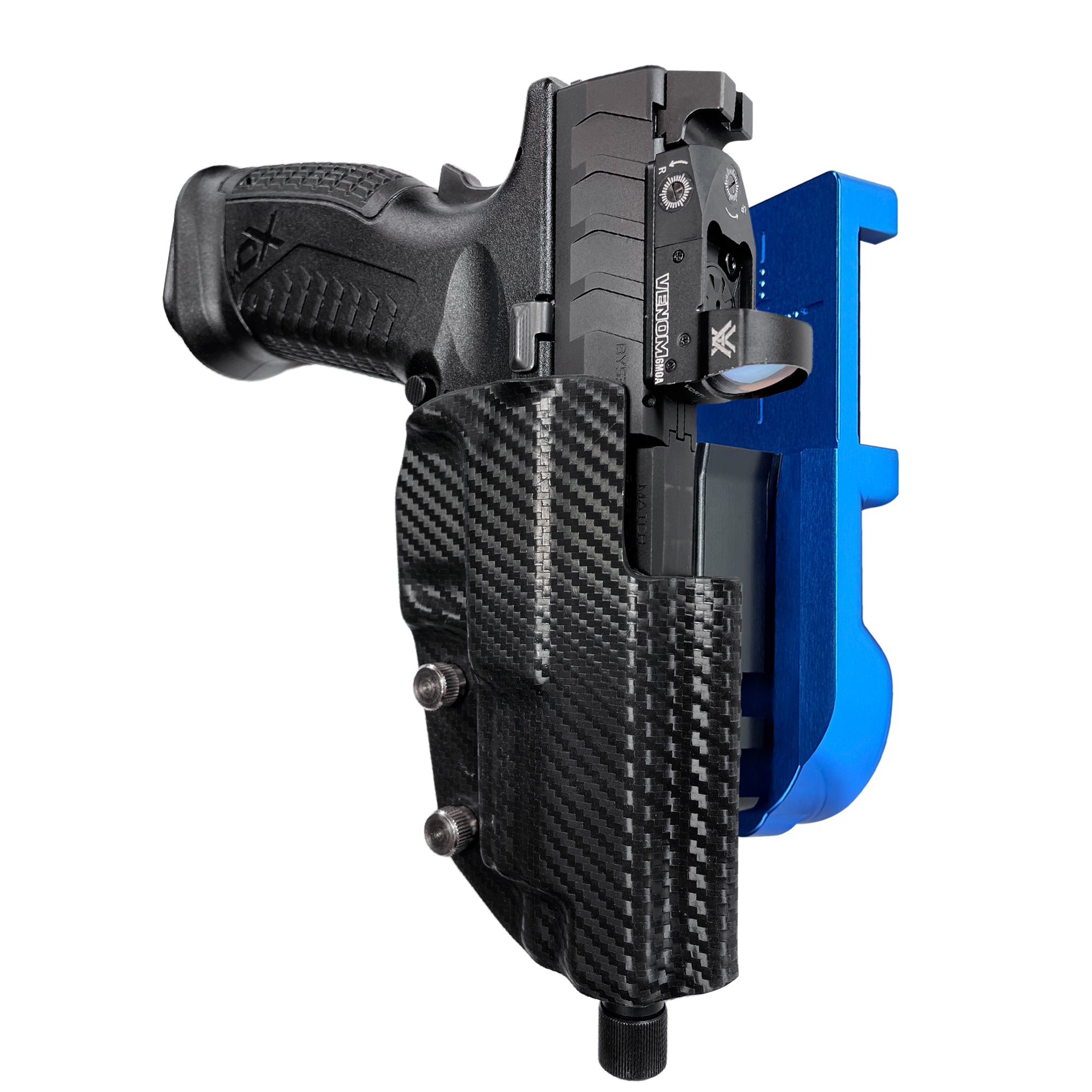 Springfield XD-M Elite 4.5'' IPSC/USPA Quick Mount Holster with Blue Belt Attachment, Carbon Fiber Holster Shell