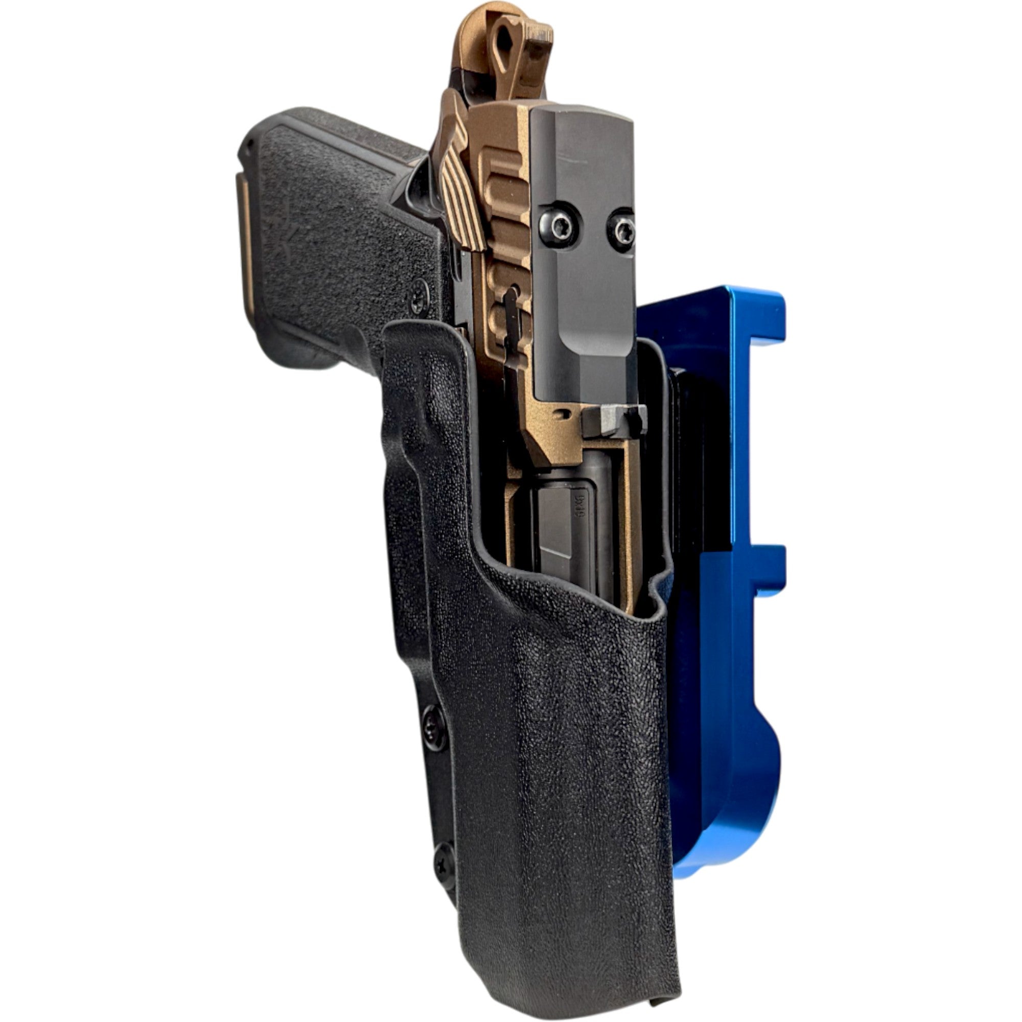 Staccato HD P4 IDPA Quick Mount Holster with Blue Belt Attachment, Black Holster Shell
