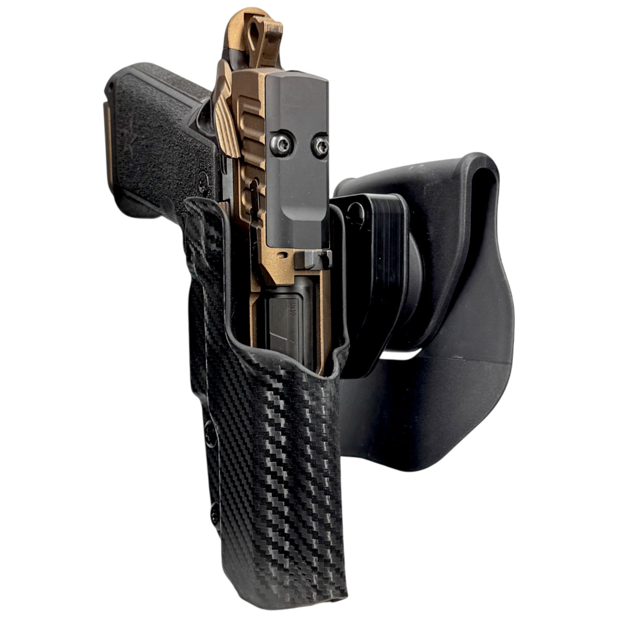 Staccato HD P4 OWB Quick Release Paddle Holster in Carbon Fiber