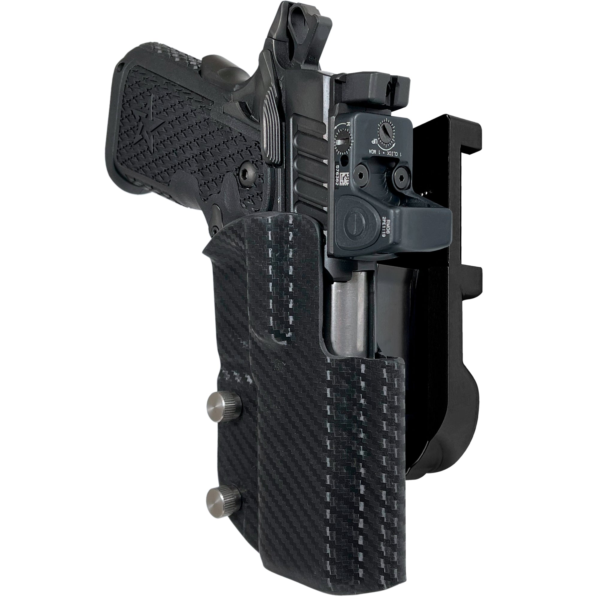 Staccato C2 IPSC/USPA Quick Mount Holster with Black Belt Attachment, Carbon Fiber Holster Shell