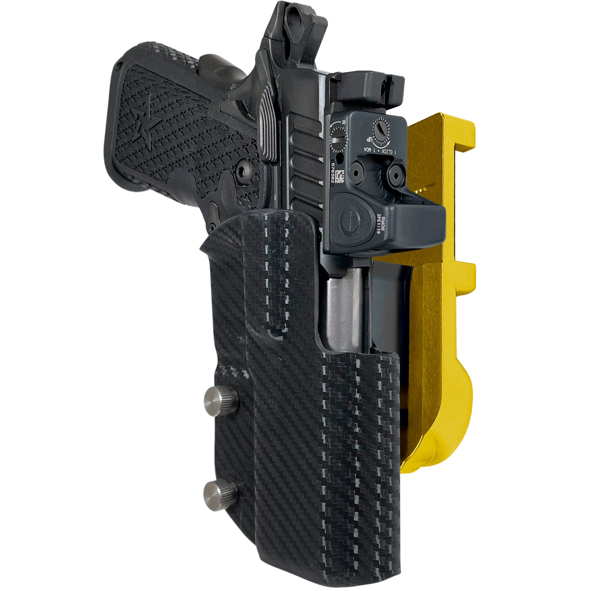 Staccato C2 IPSC/USPA Quick Mount Holster with 24K Gold Belt Attachment, Carbon Fiber Holster Shell