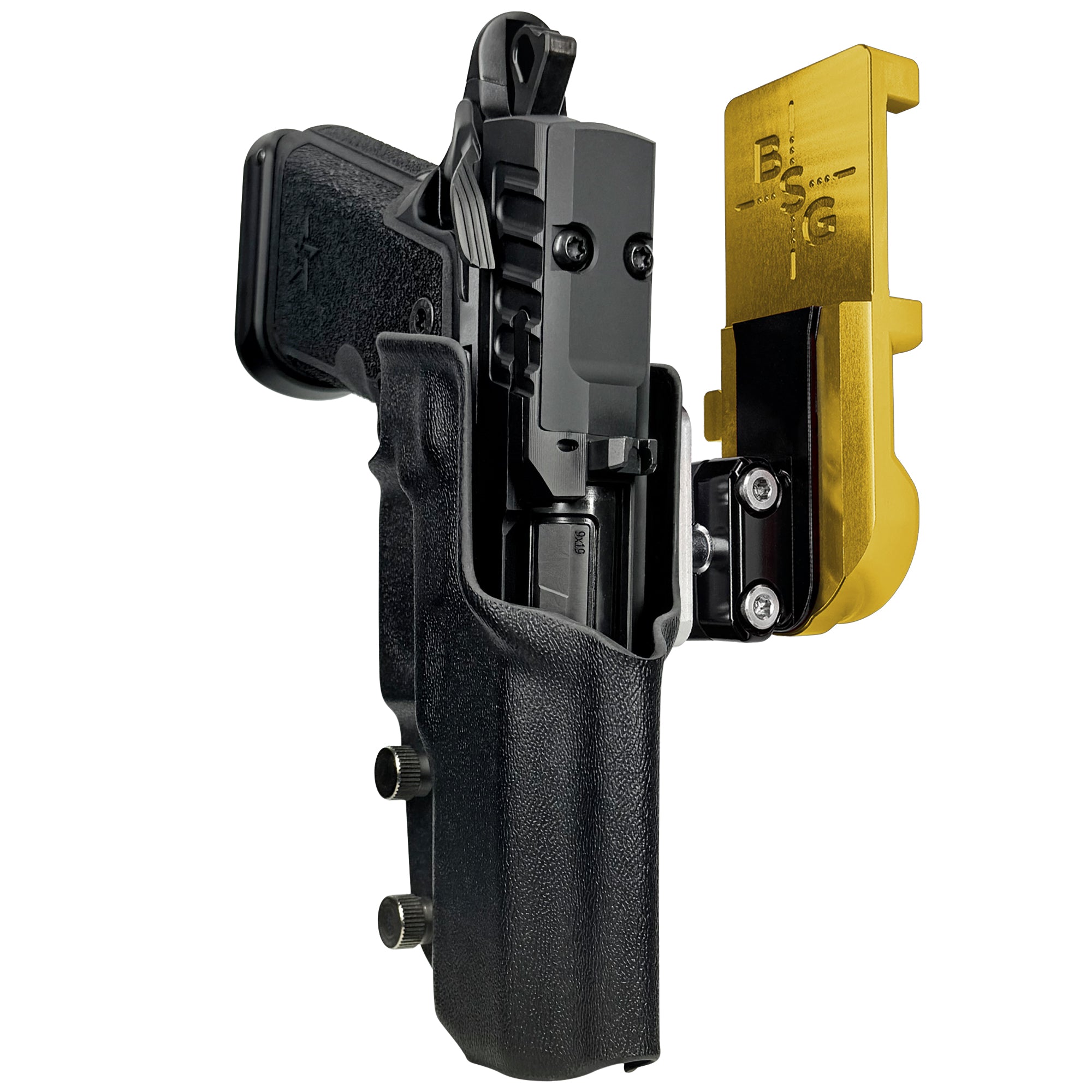 Staccato HD C4X IPSC/USPA Quick Mount Ball Joint Holster with 24K Gold Belt Attachment, Black Holster Shell