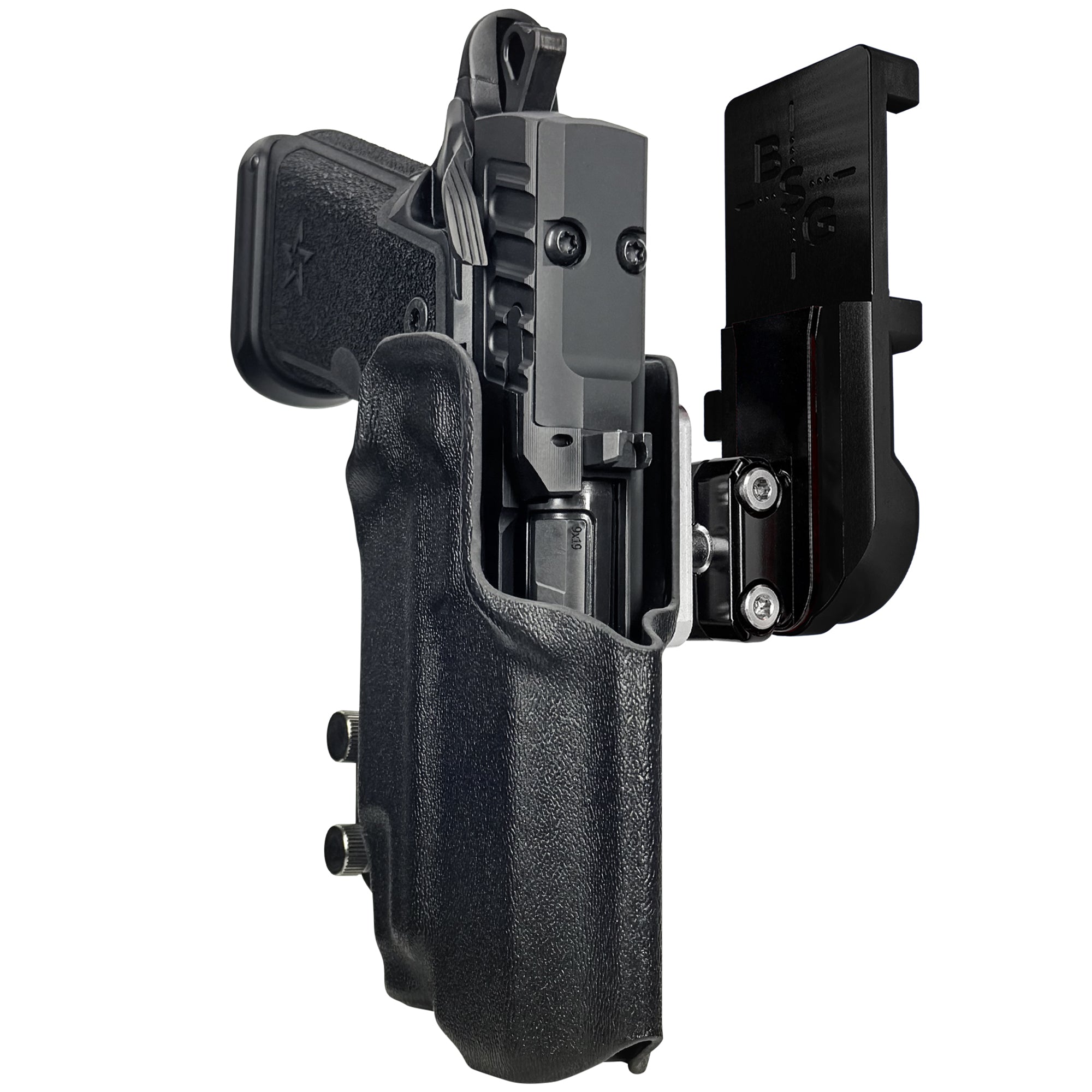 HD C4X TLR-7X IPSC/USPA Quick Mount Ball Joint Holster with Black Belt Attachment, Black Holster Shell