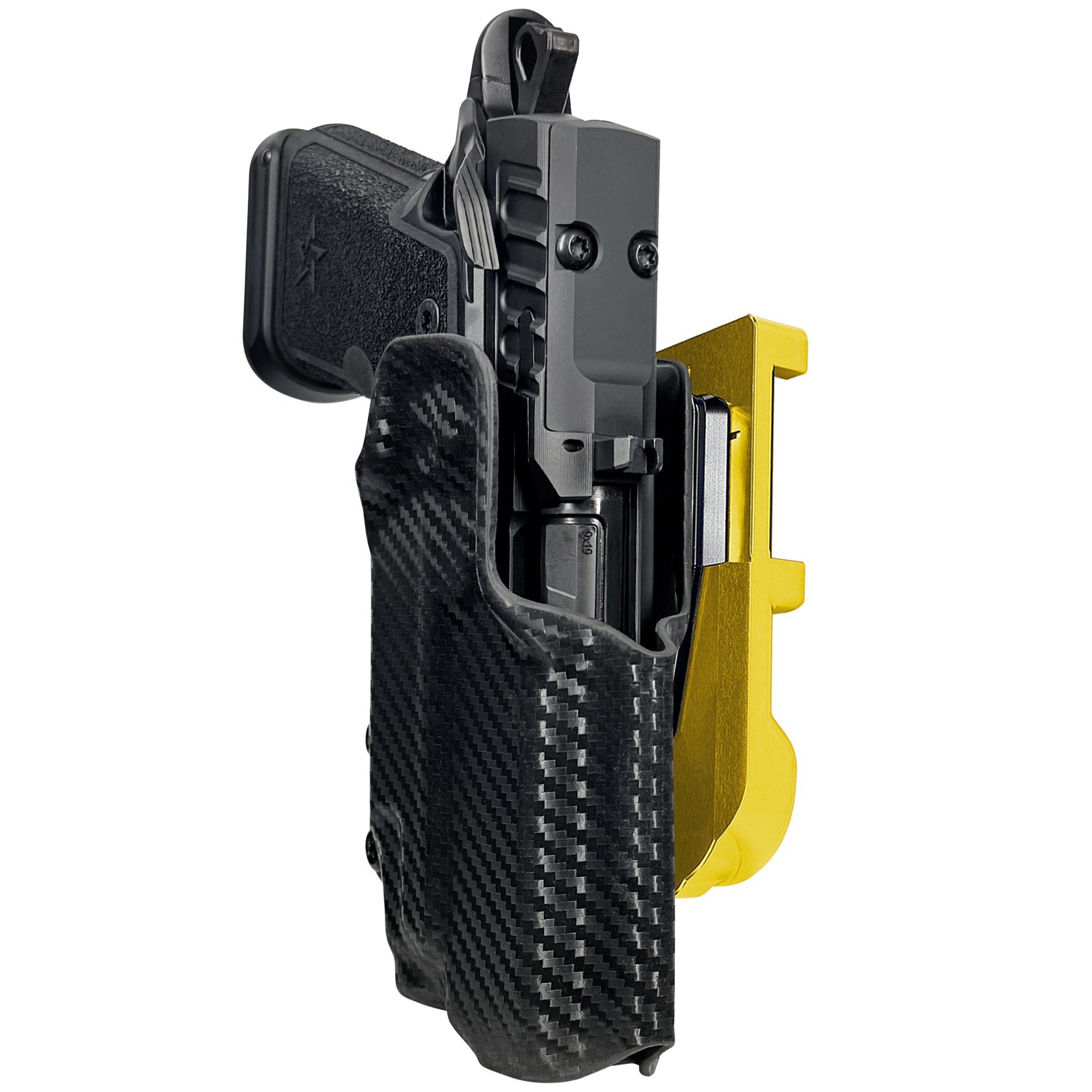 HD C4X TLR-7X IDPA Quick Mount Holster with 24K Gold Belt Attachment, Carbon Fiber Holster Shell