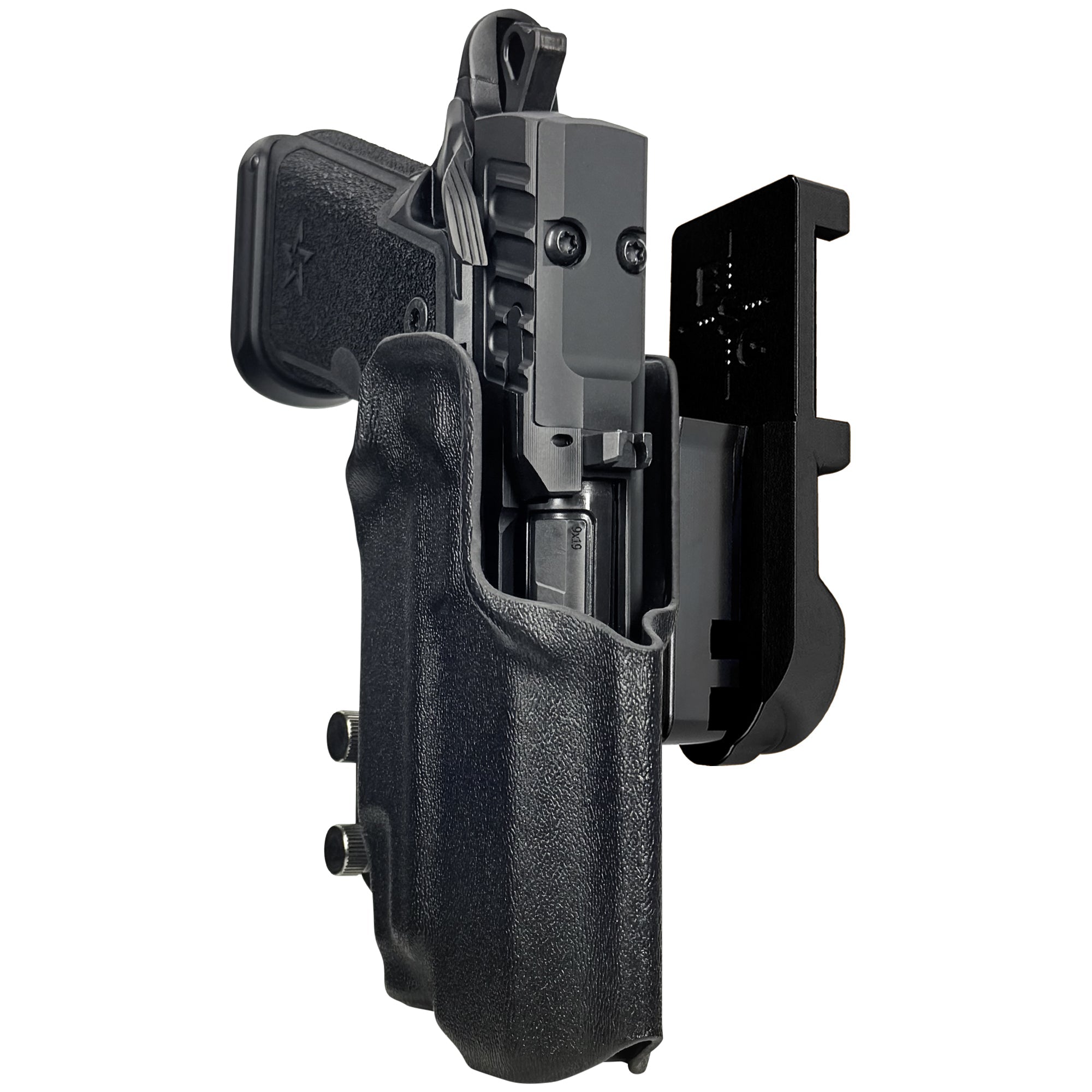 HD C4X TLR-7X IPSC/USPA Quick Mount Holster with Black Belt Attachment, Black Holster Shell