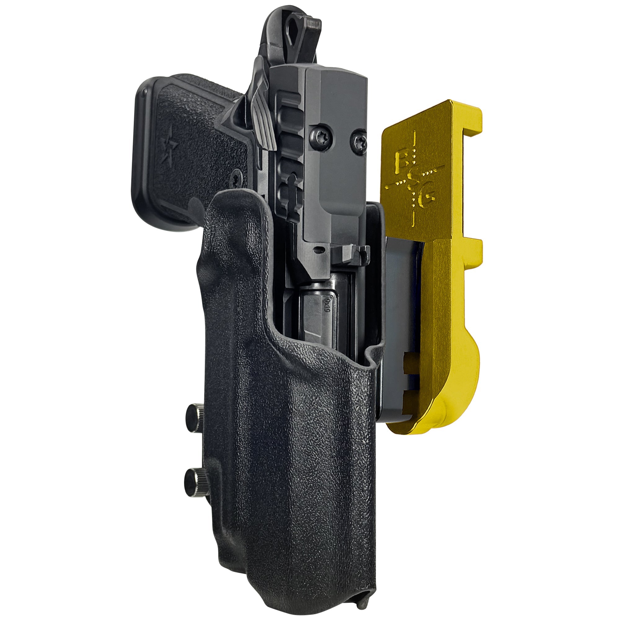 HD C4X TLR-7X IPSC/USPA Quick Mount Holster with 24K Gold Belt Attachment, Black Holster Shell