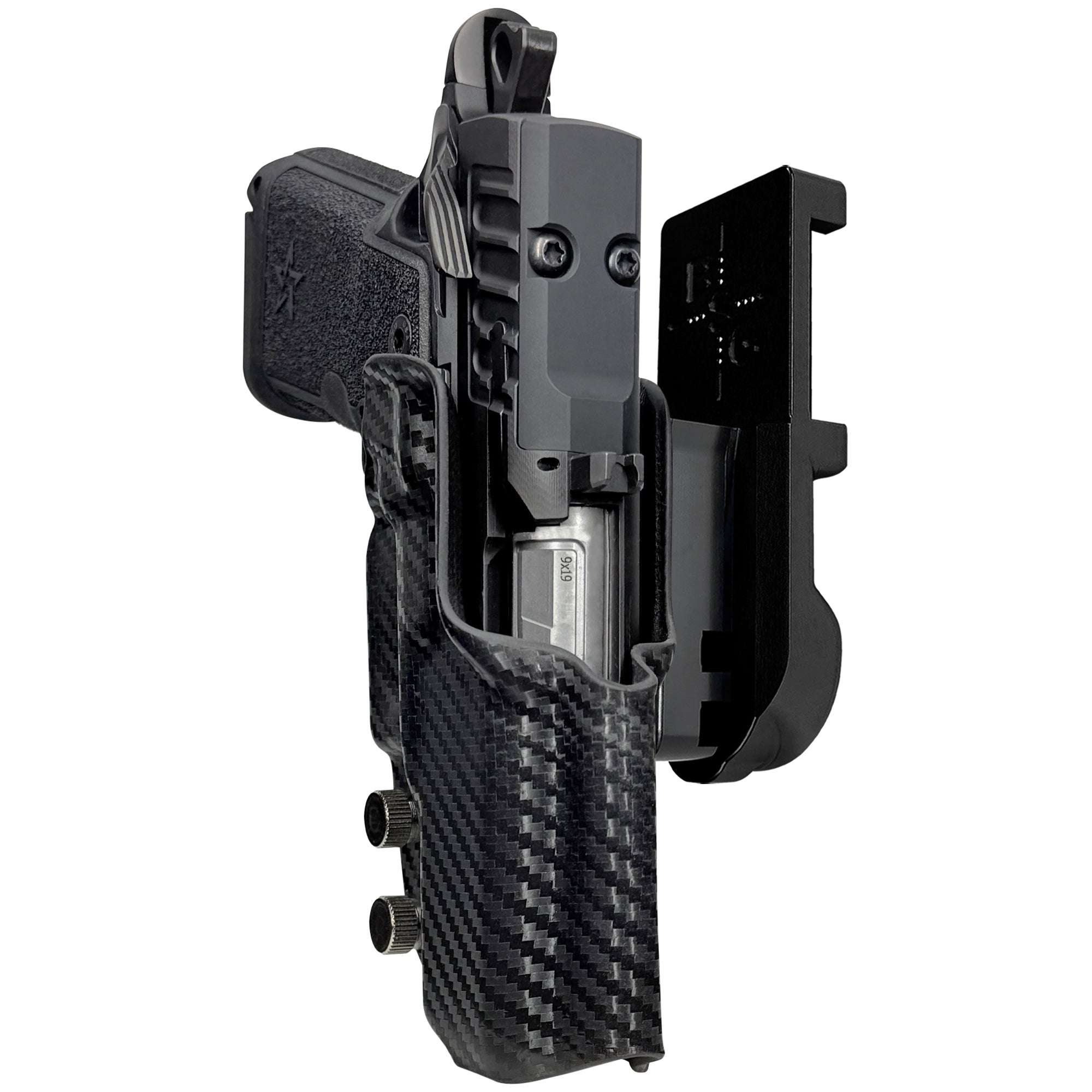 Staccato HD C3.6 IPSC/USPA Quick Mount Holster with Black Belt Attachment, Carbon Fiber Holster Shell