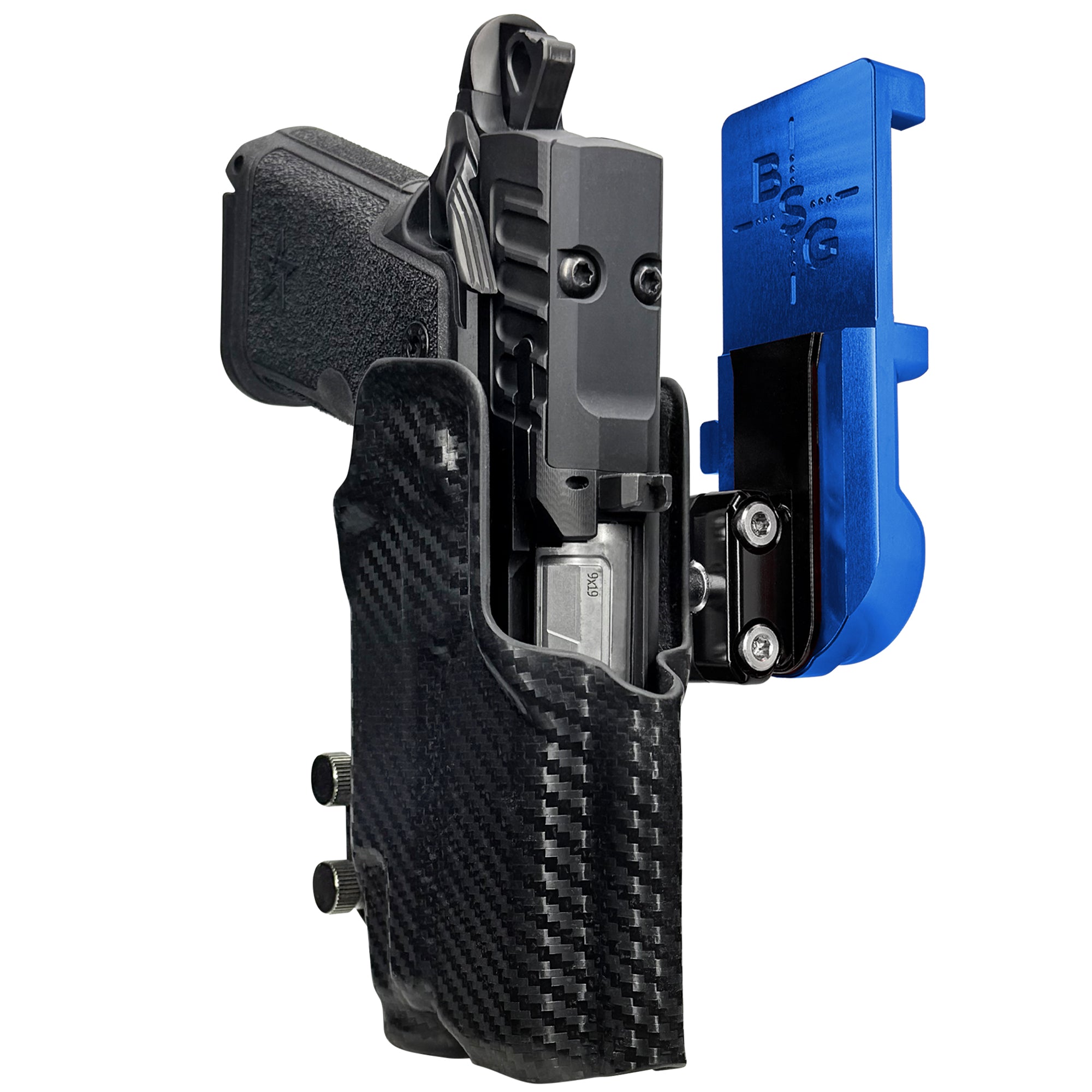Staccato HD C3.6 TLR7X IPSC/USPA Quick Mount Ball Joint Holster with Blue Belt Attachment, Carbon Fiber Holster Shell