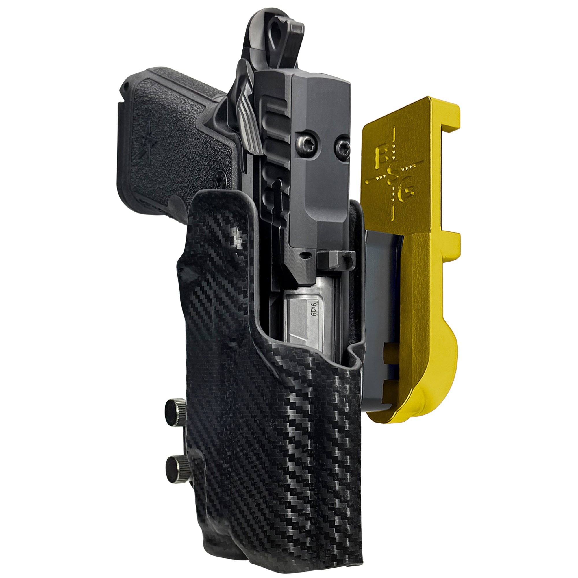 Staccato HD C3.6 TLR7X IPSC/USPA Quick Mount Holster with 24K Gold Belt Attachment, Carbon Fiber Holster Shell
