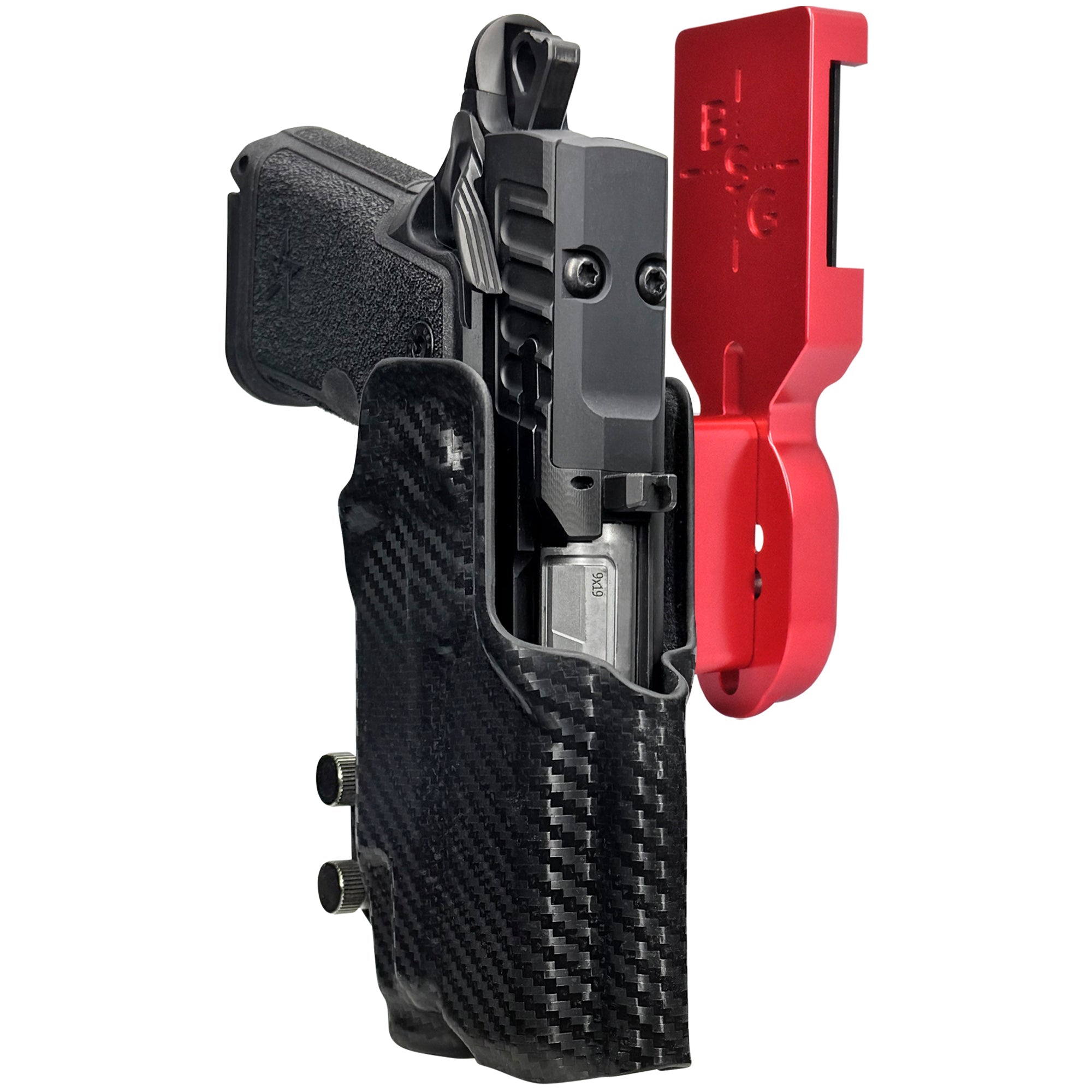 Staccato HD C3.6 TLR7X Pro Heavy Duty Competition Holster in Red / Carbon Fiber