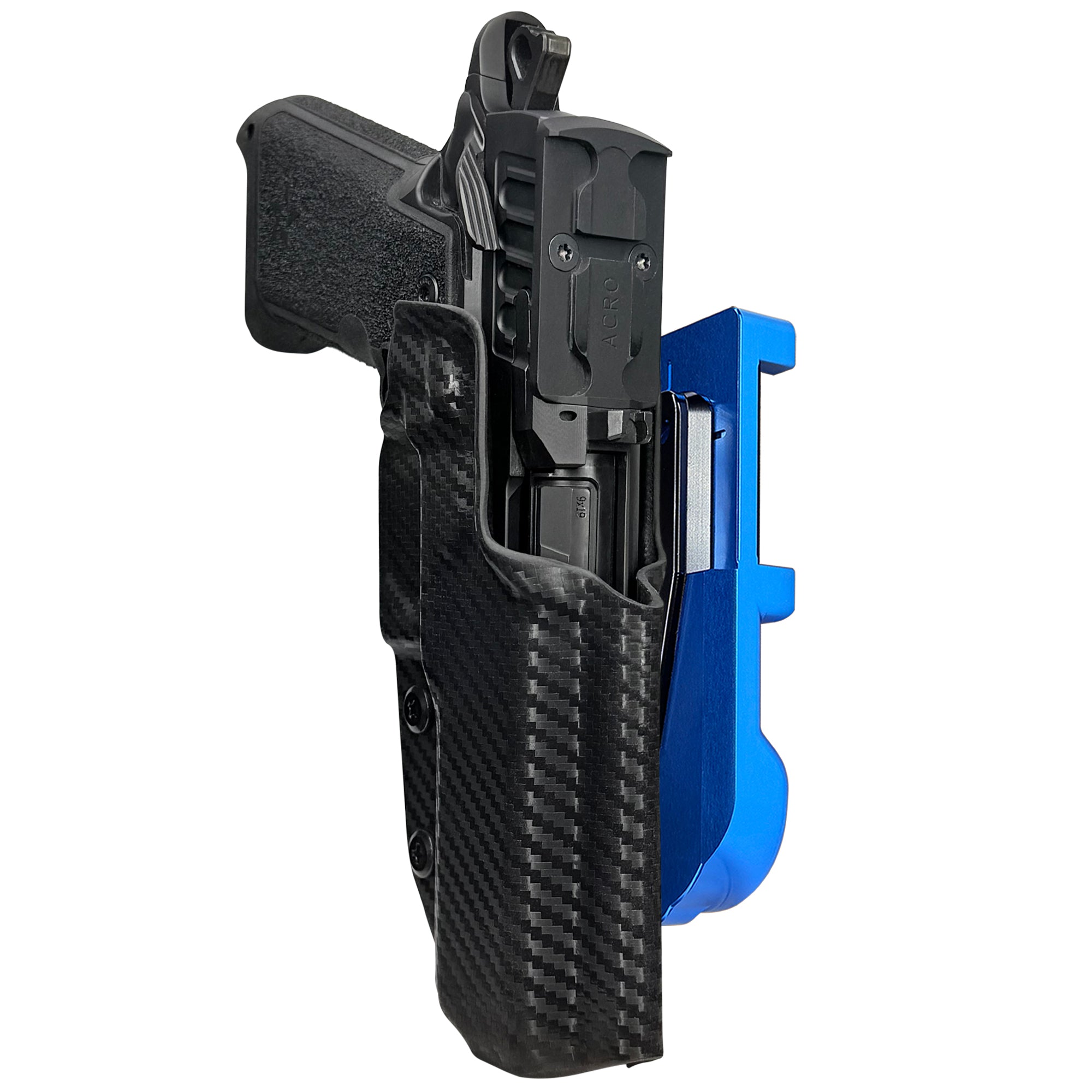 Staccato HD P4.5 IDPA Quick Mount Holster with Blue Belt Attachment, Carbon Fiber Holster Shell
