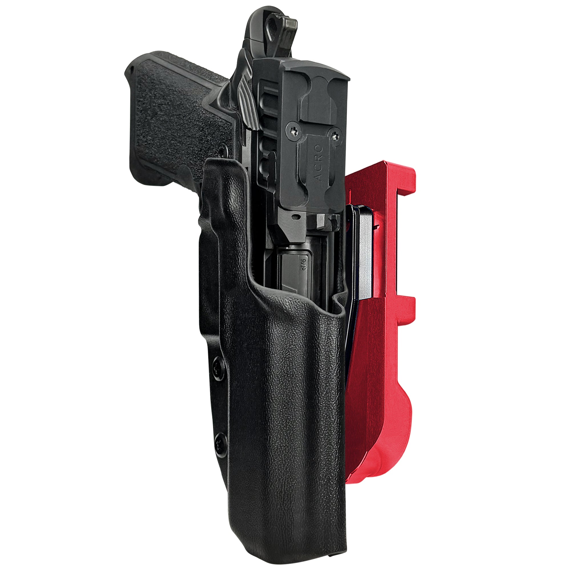 Staccato HD P4.5 IDPA Quick Mount Holster with Red Belt Attachment, Black Holster Shell