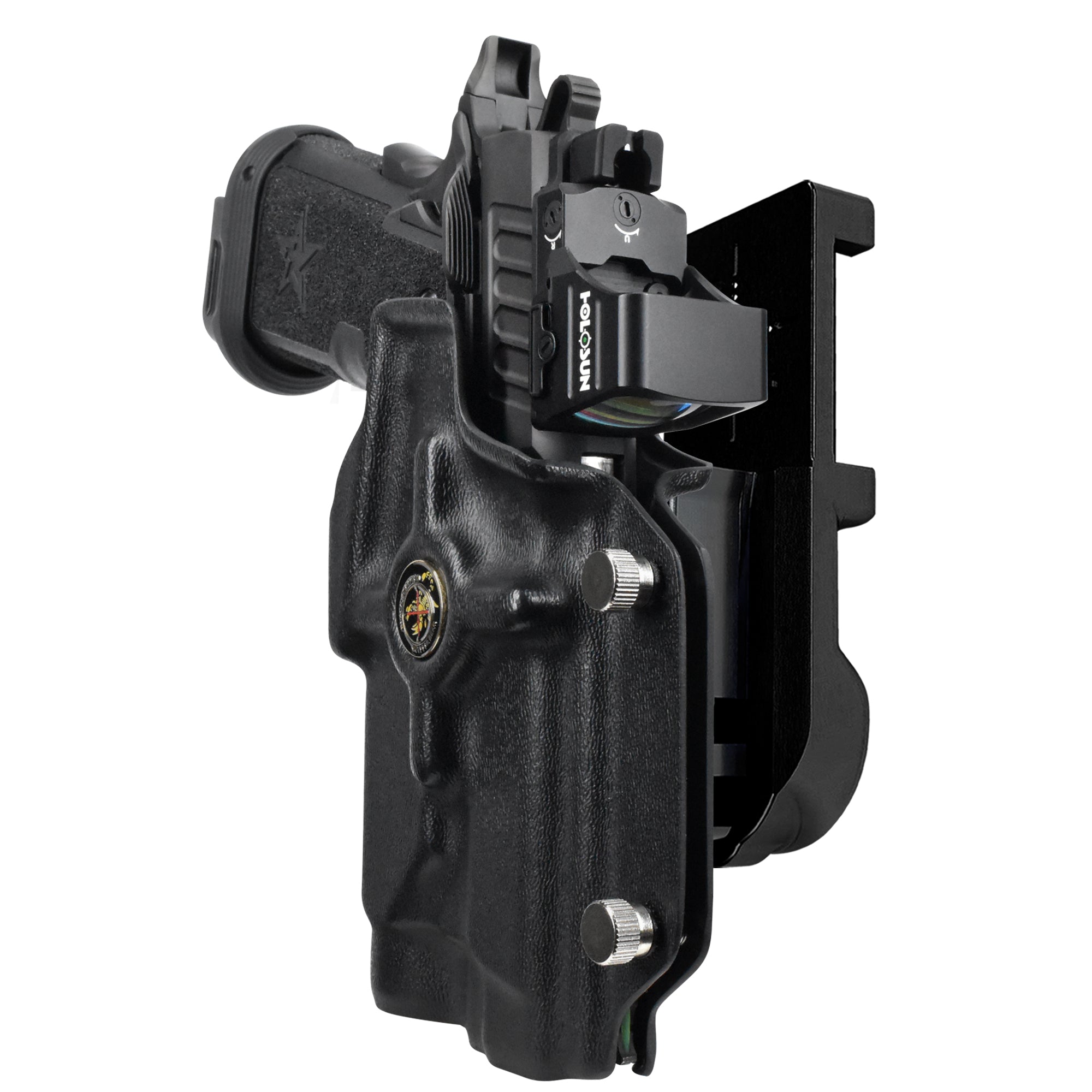 Staccato P - P.ID IPSC/USPA Quick Mount Holster with Black Belt Attachment, Black Holster Shell